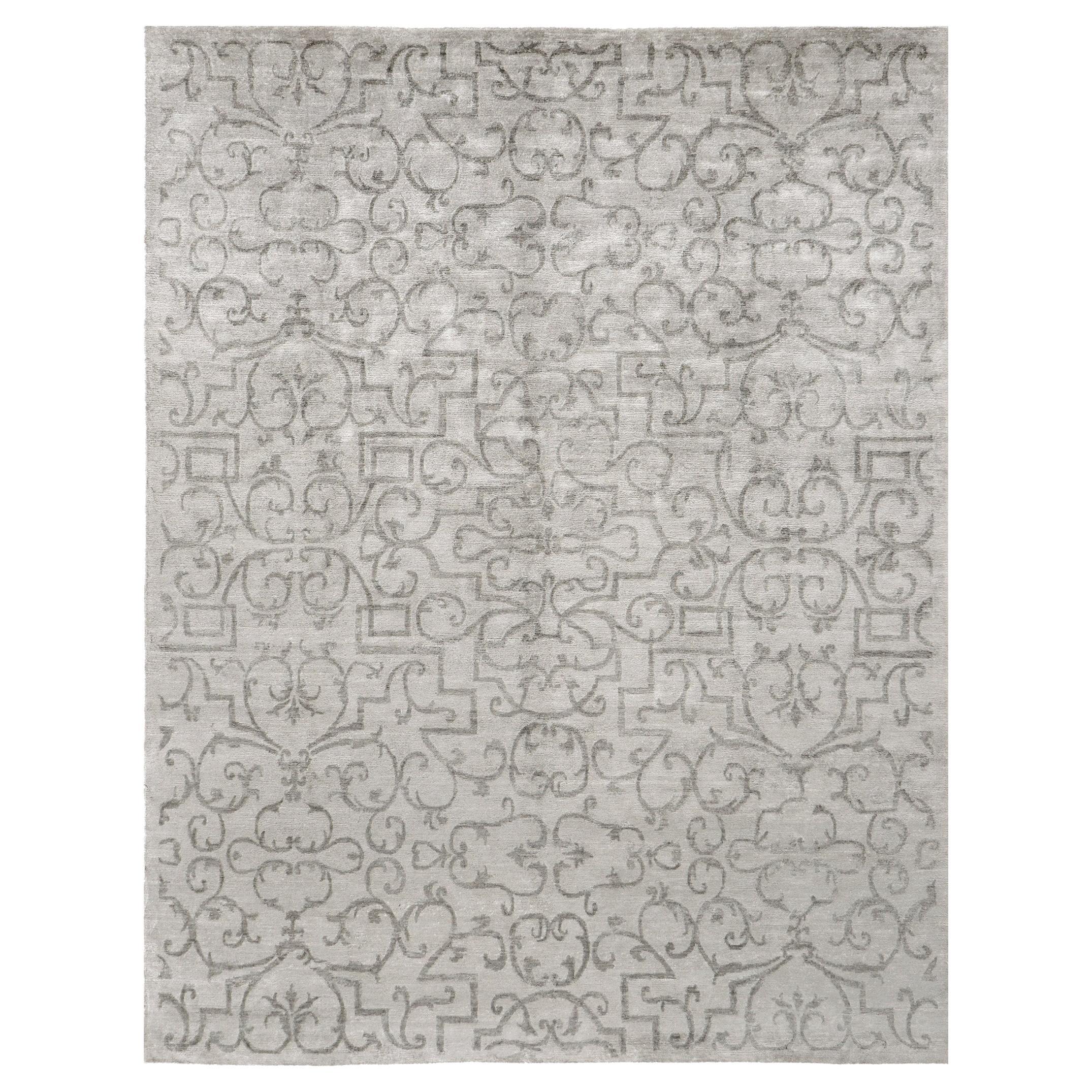 Mehraban Modern Design Bamboo Silk Rug Alum