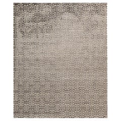 Mehraban - Tapis en soie de bambou au design moderne grec