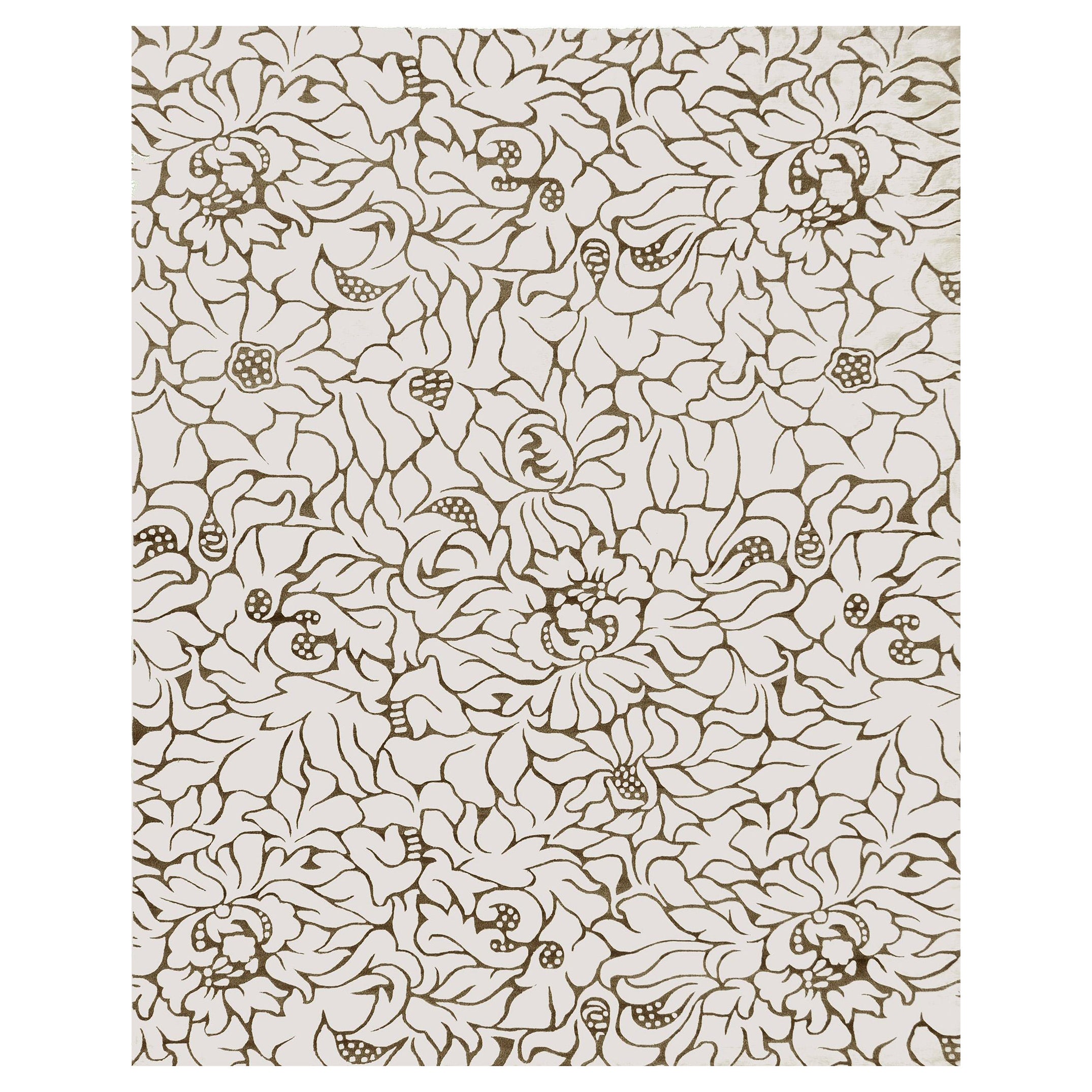 Mehraban Rugs di design moderno in seta di bambù Jardin