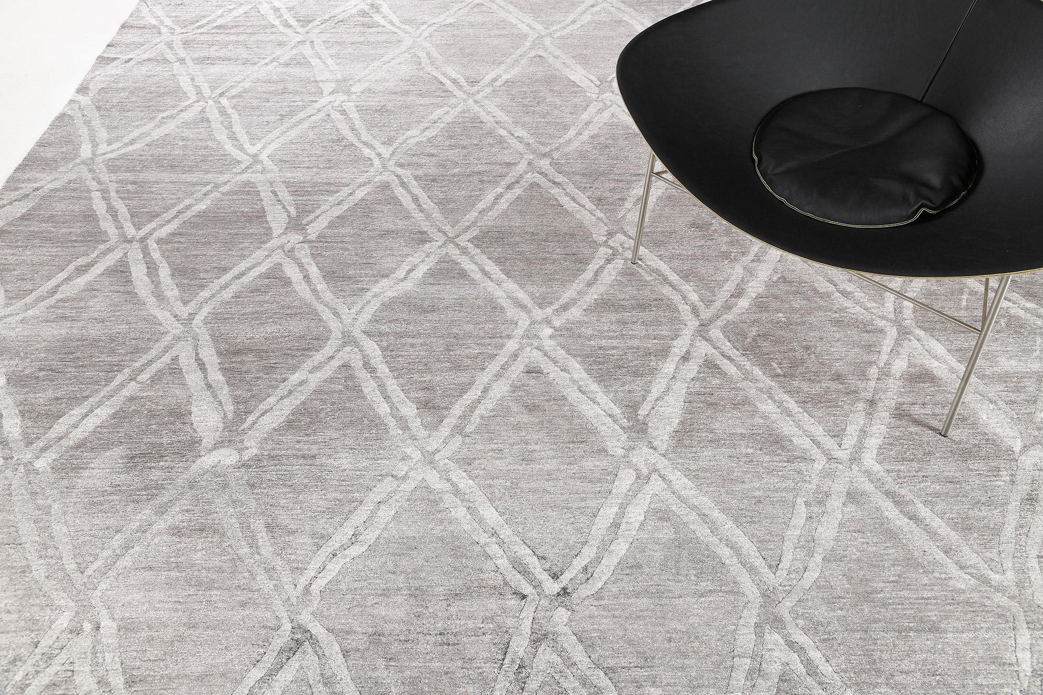 Mehraban Alfombra de seda de bambú de diseño moderno Palizada en relieve en venta 3