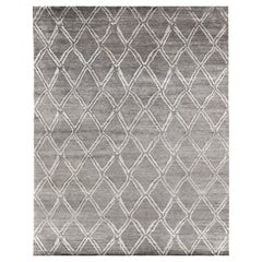 Mehraban Modern Design Bamboo Silk Rug Palisade Embossed