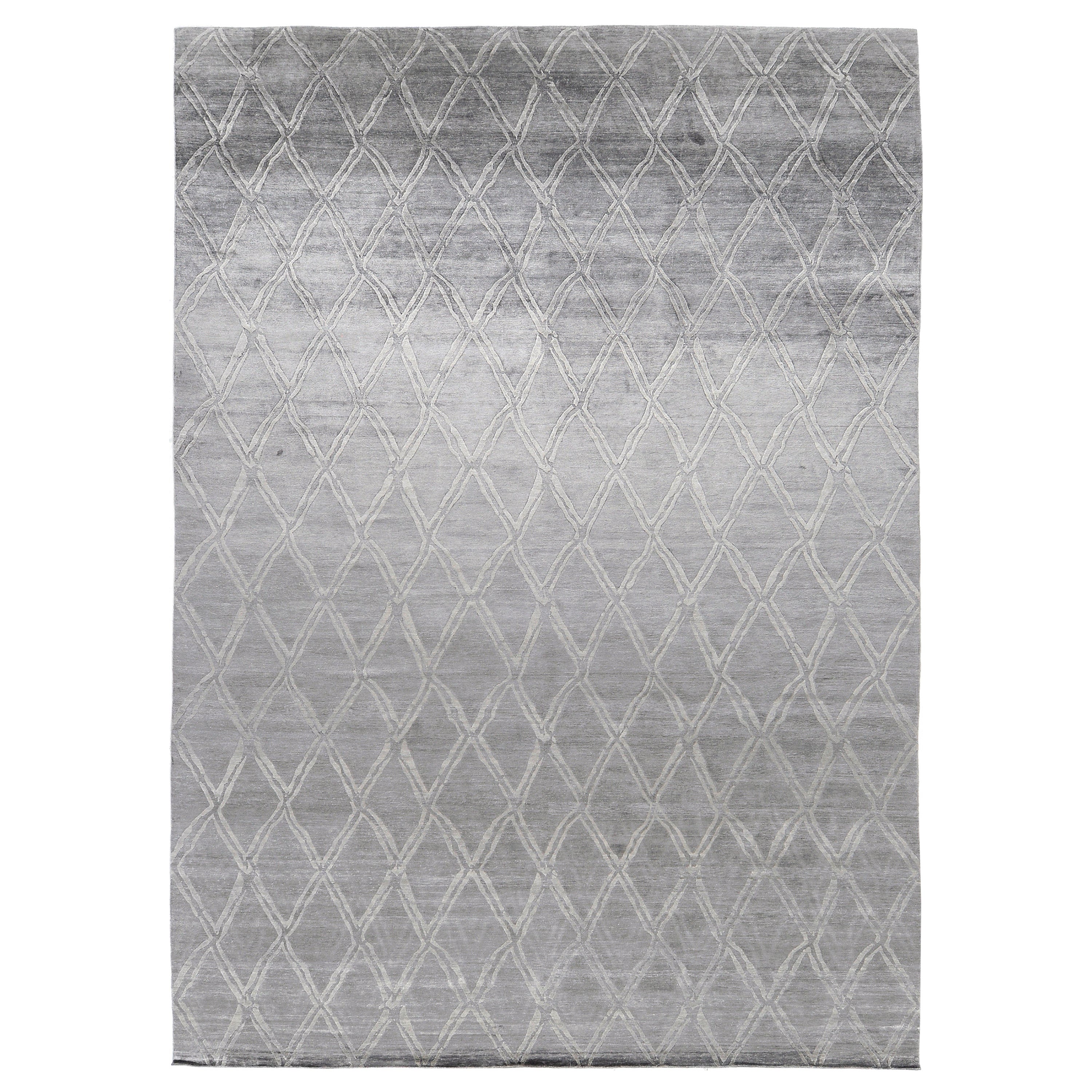 Mehraban Modern Design Bamboo Silk Rug Palisade Embossed