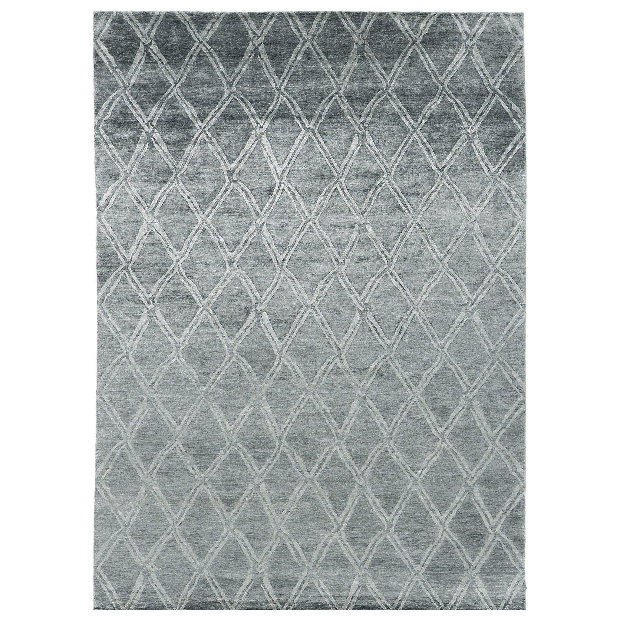 Mehraban - Tapis en soie de bambou embossé « Palisade » au design moderne