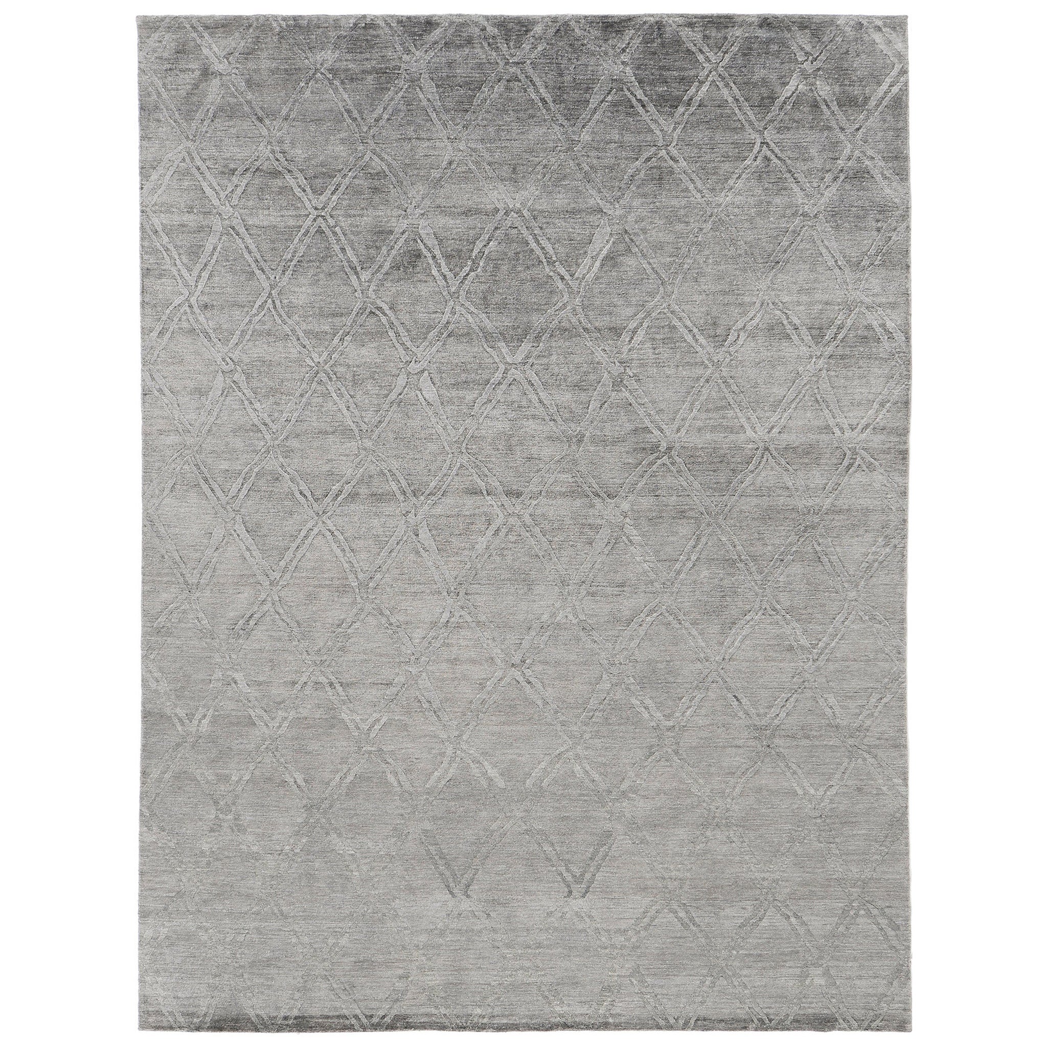 Mehraban Modern Design Bamboo Silk Rug Palisade Embossed