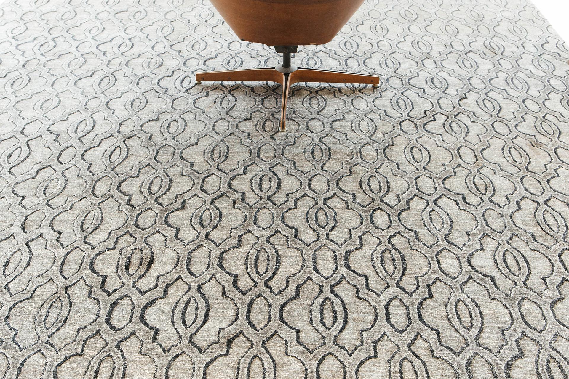 Mehraban Modern Design - Tapis en soie de bambou Petri en vente 1