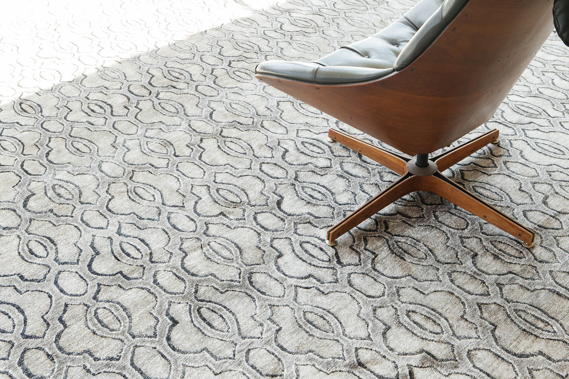 Mehraban Modern Design - Tapis en soie de bambou Petri en vente 2