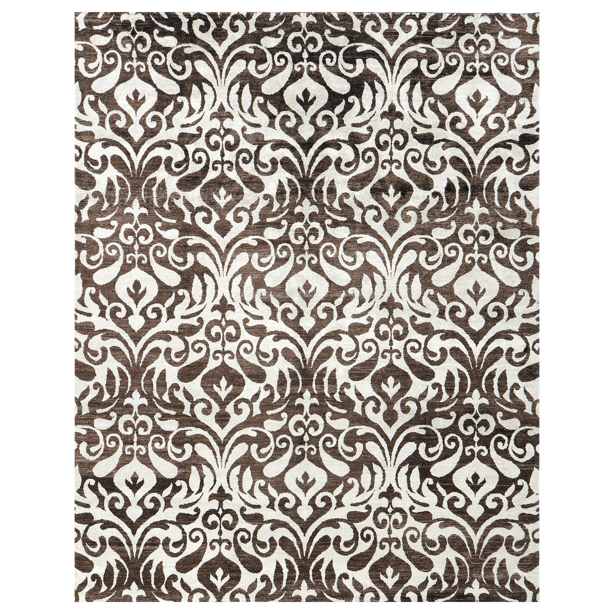 Mehraban Alfombra de seda de bambú de diseño moderno Raffinato