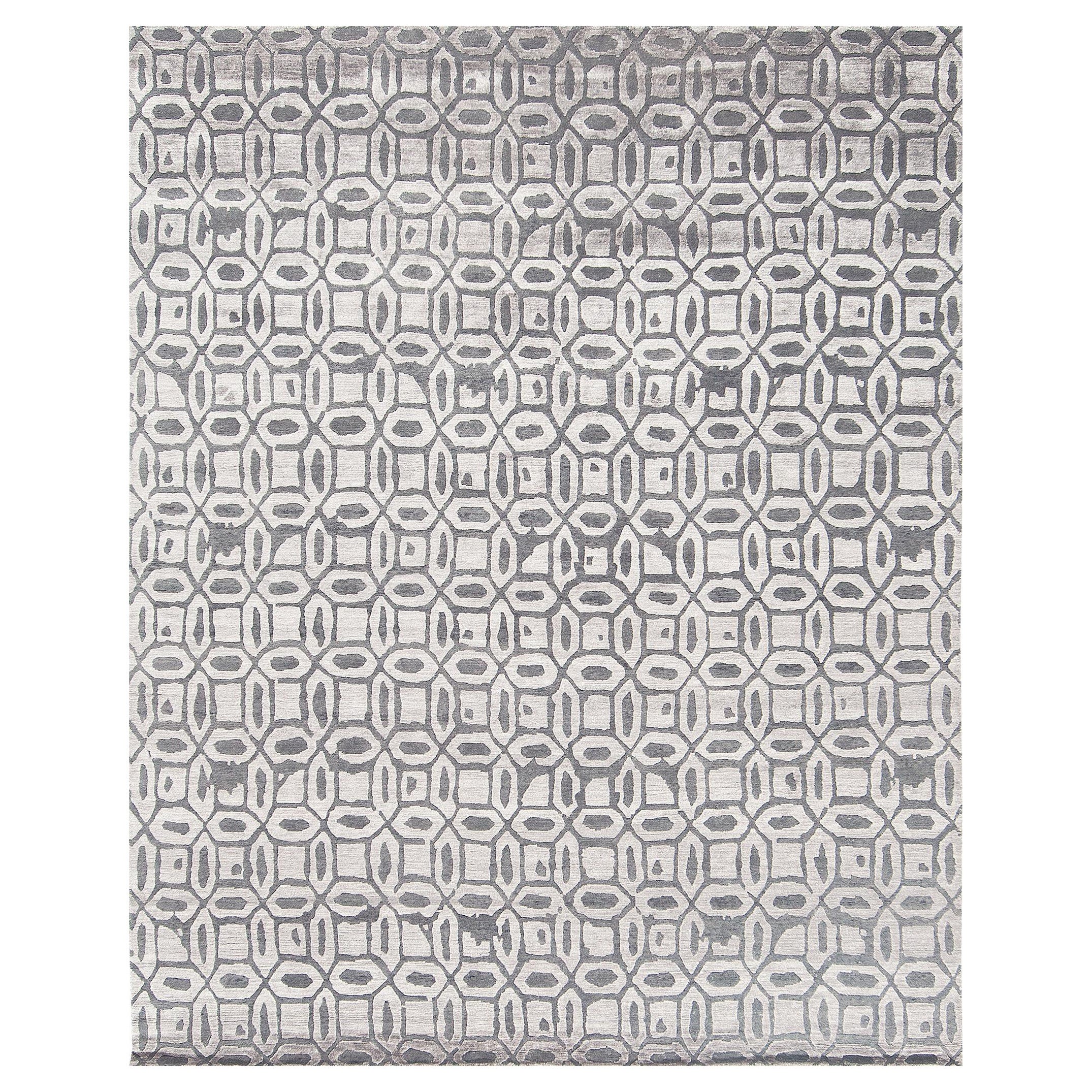 Mehraban Rugs, Tappeto in seta di bambù dal design moderno Rallegra