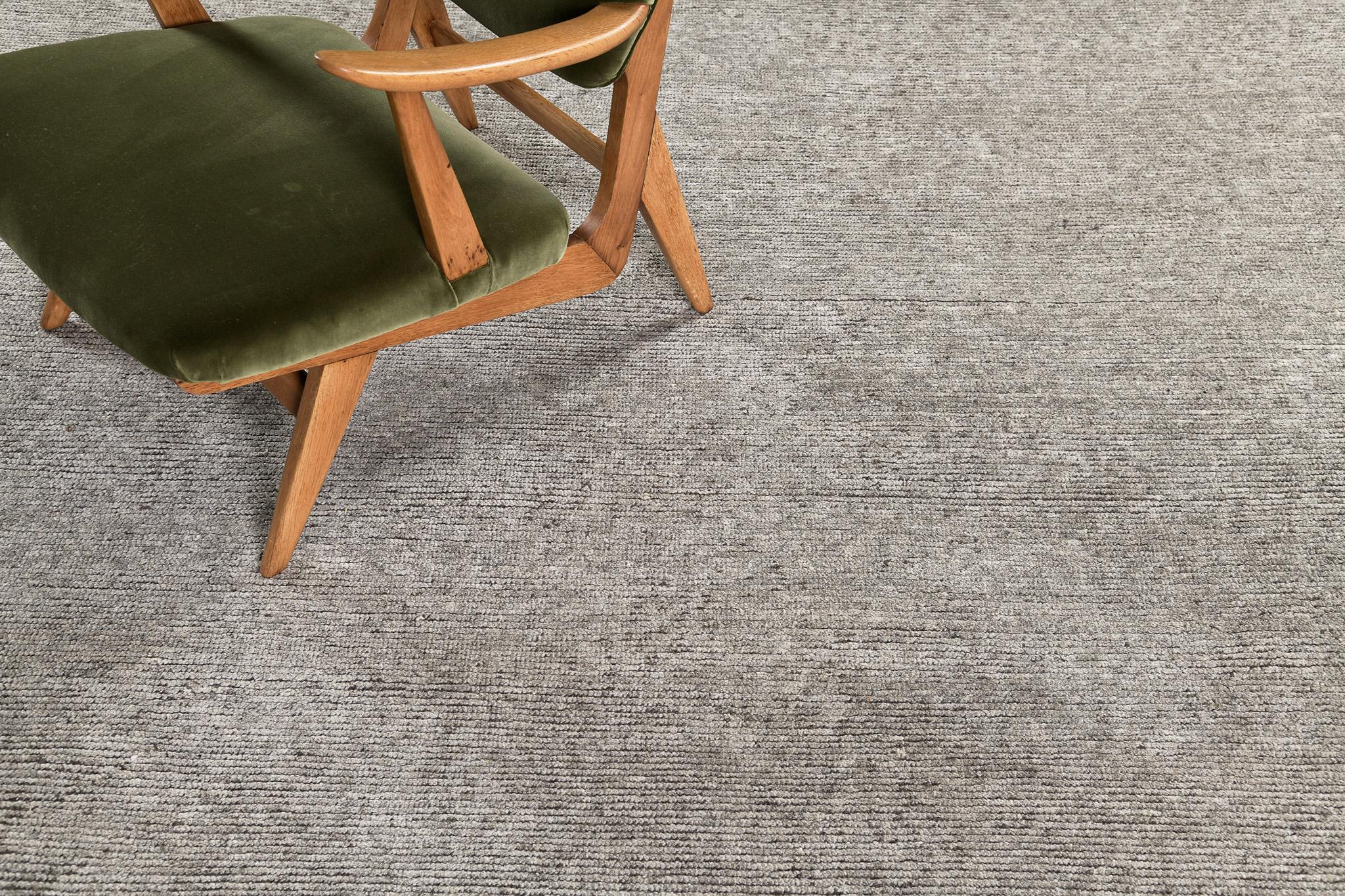 Mehraban Moderner gerippter Teppich aus Bambus, Seide und Wolle Vita im Angebot 6