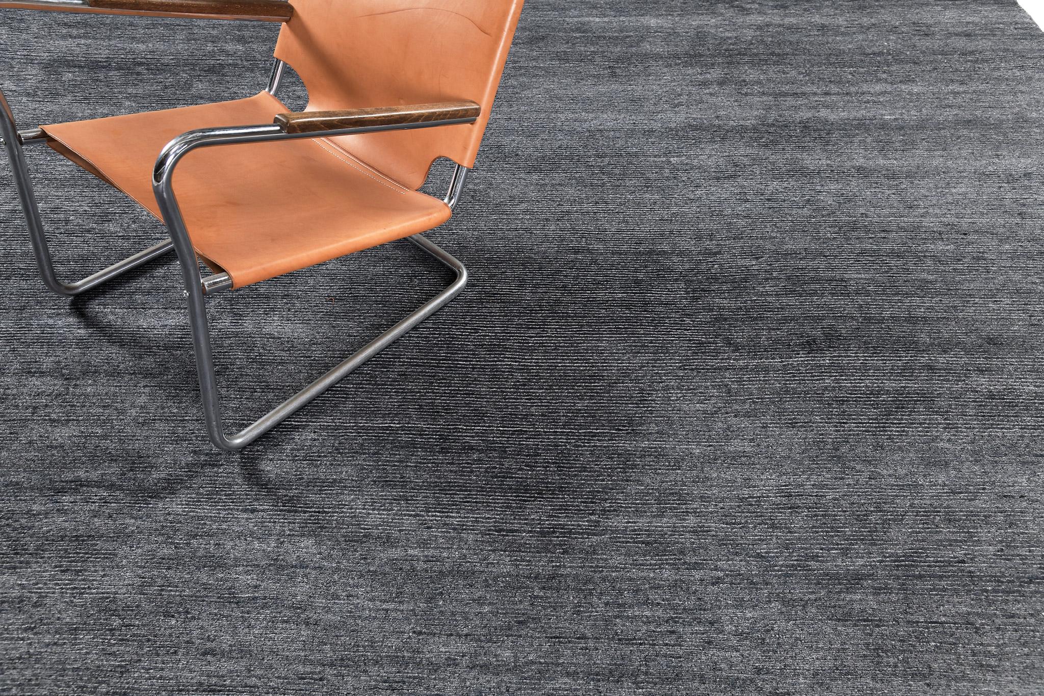 Mehraban Alfombra acanalada de lana y seda de bambú de diseño moderno Vita Indio en venta