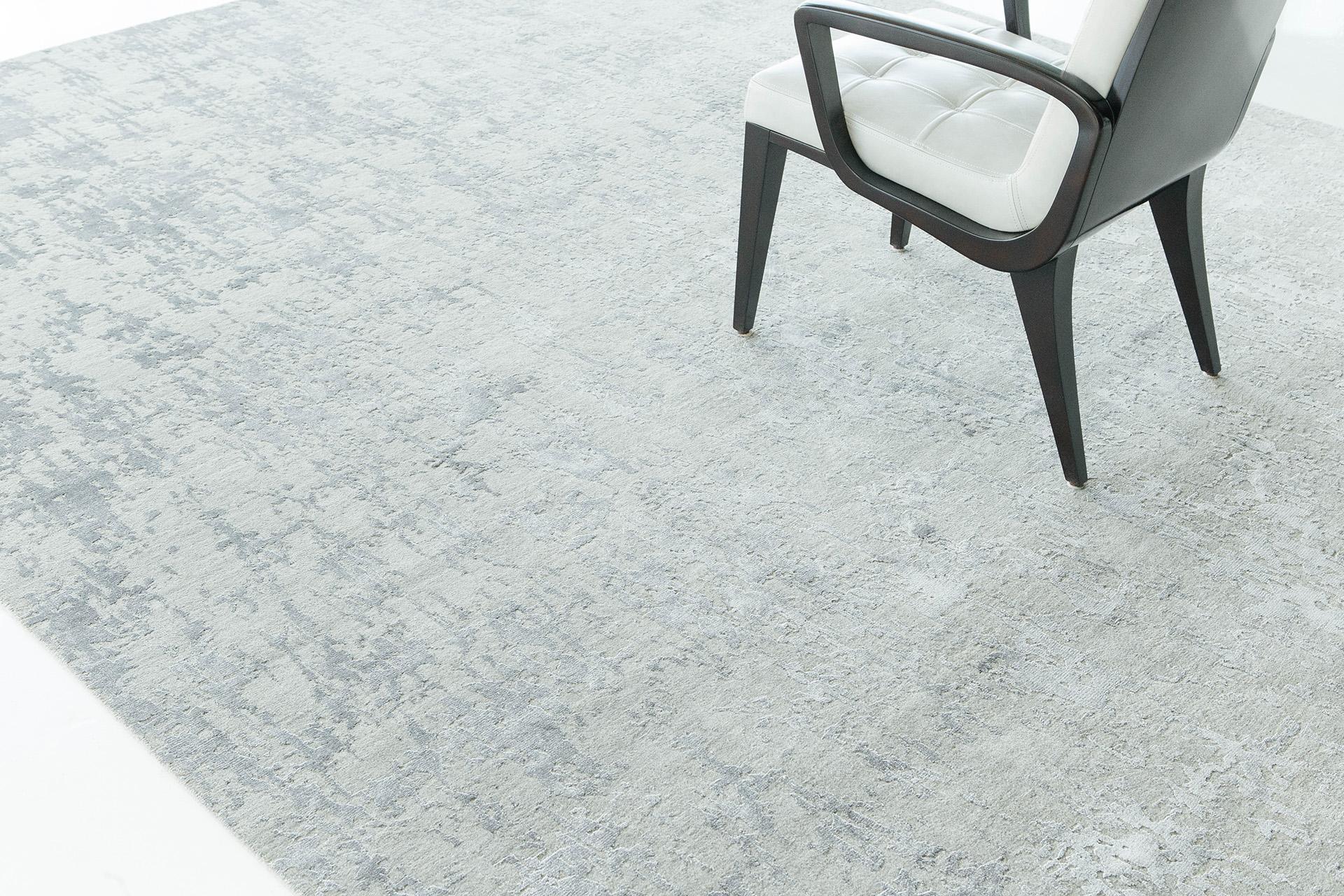 Mehraban Modern Design Mezzo Kollektion Teppich aus Wolle und Seide mit Prägung ESK408 im Angebot 1