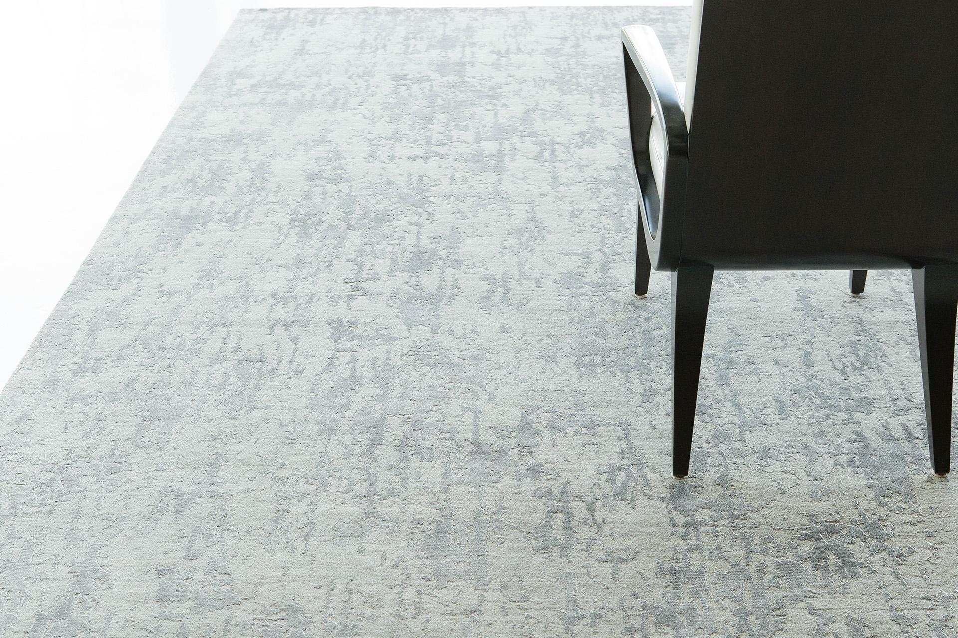 Mehraban Modern Design Mezzo Kollektion Teppich aus Wolle und Seide mit Prägung ESK408 im Angebot 2