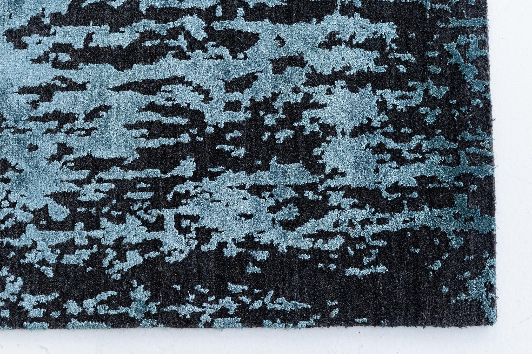 Mehraban Modern Design Mezzo Kollektion Teppich aus Wolle und Seide mit Prägung ESK409 im Angebot 3