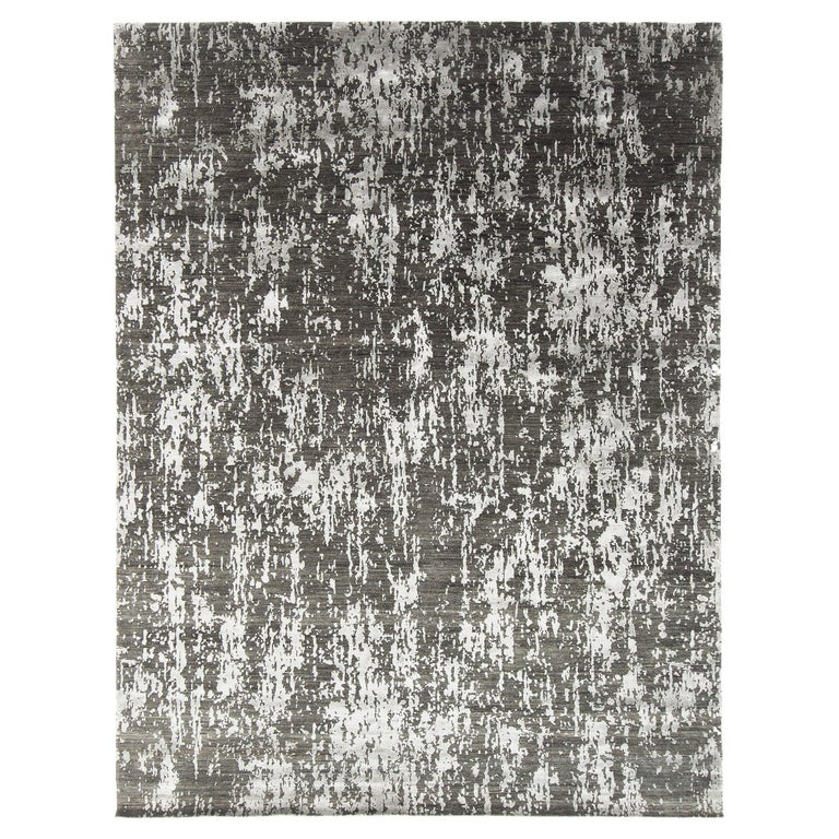 Mehraban Modern Design Mezzo Collection Wool and Silk Embossed Rug
