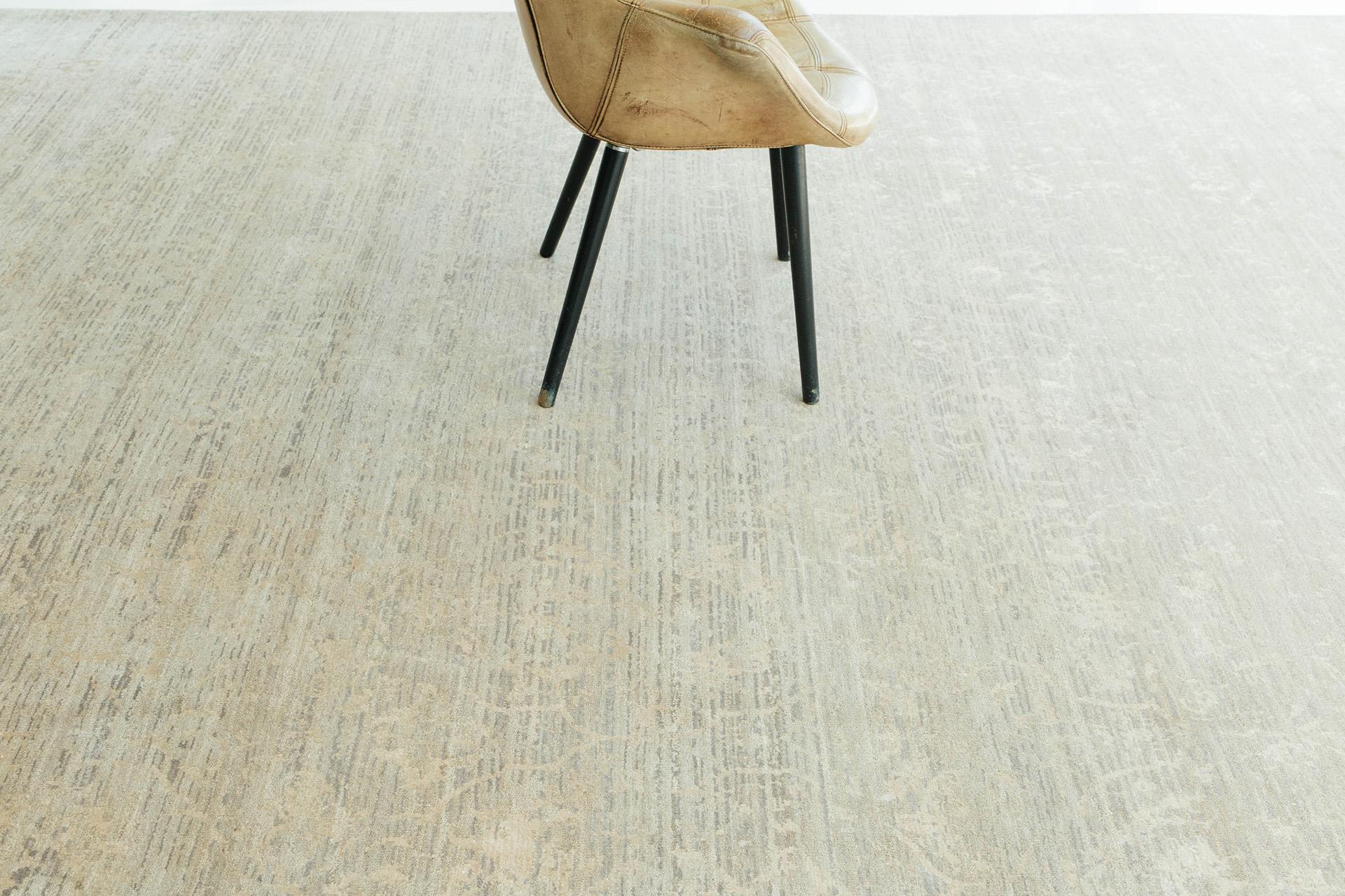 Mehraban Modern Design Mezzo Kollektion Teppich aus Wolle und Seide mit Prägung ESK633 (Handgeknüpft) im Angebot
