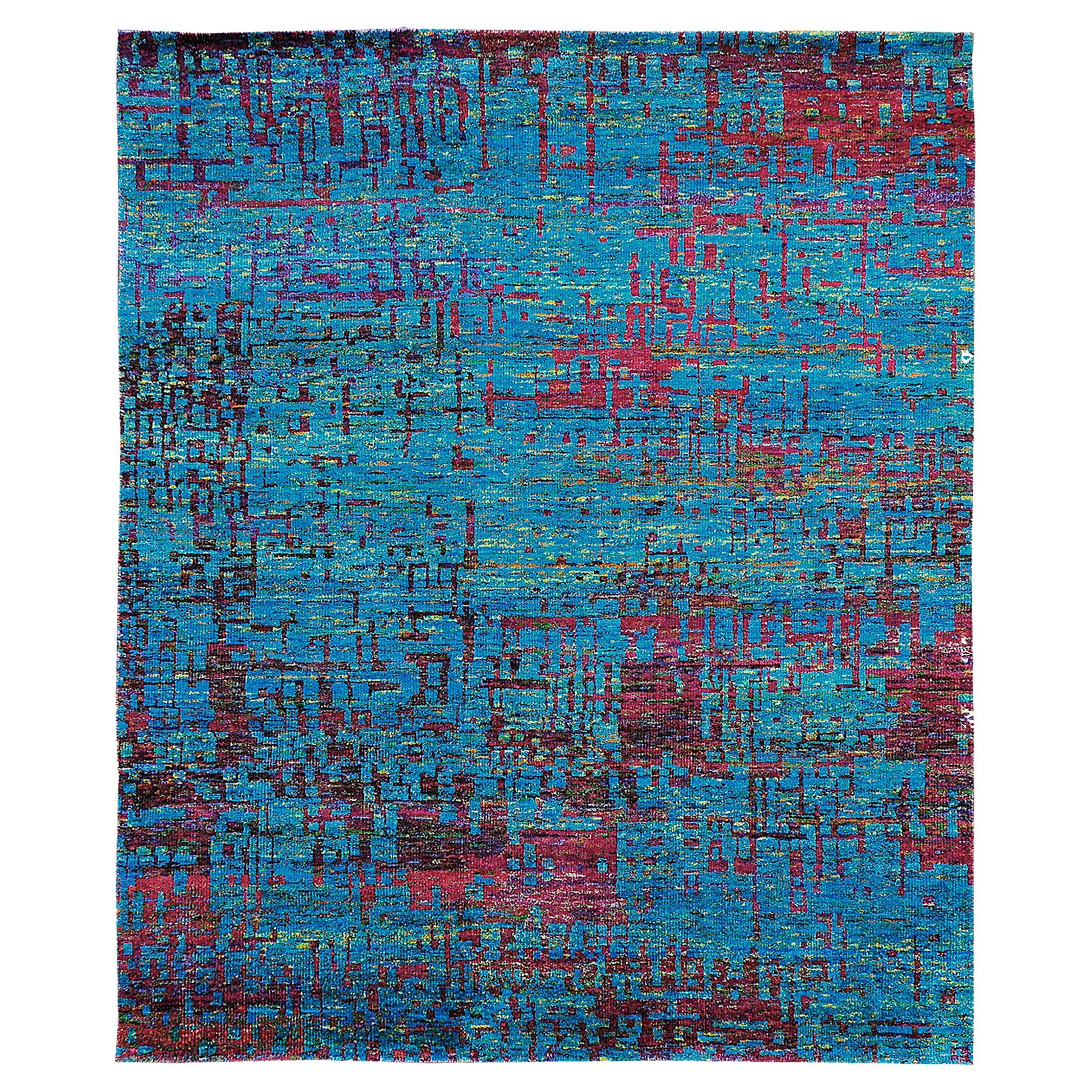 Mehraban Modern Design Sari Silk Rug Echo