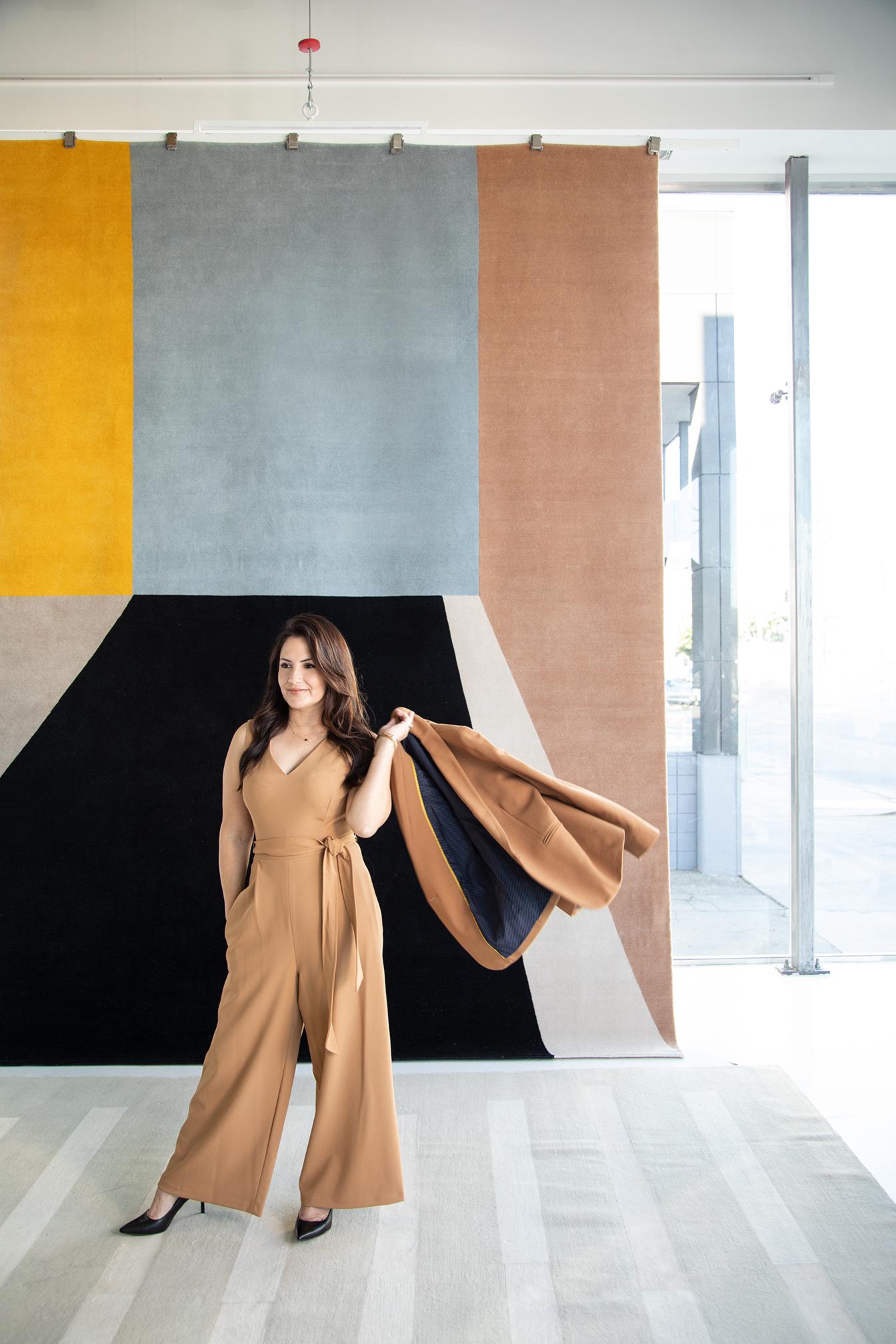 A homage to Erica's Mexican heritage, she takes inspiration from architects, Barragan and Legorreta. Muros (which means architecture walls in Spanish) is inspired by bold colors and the play on light and shadow from architectural composition.

Erica