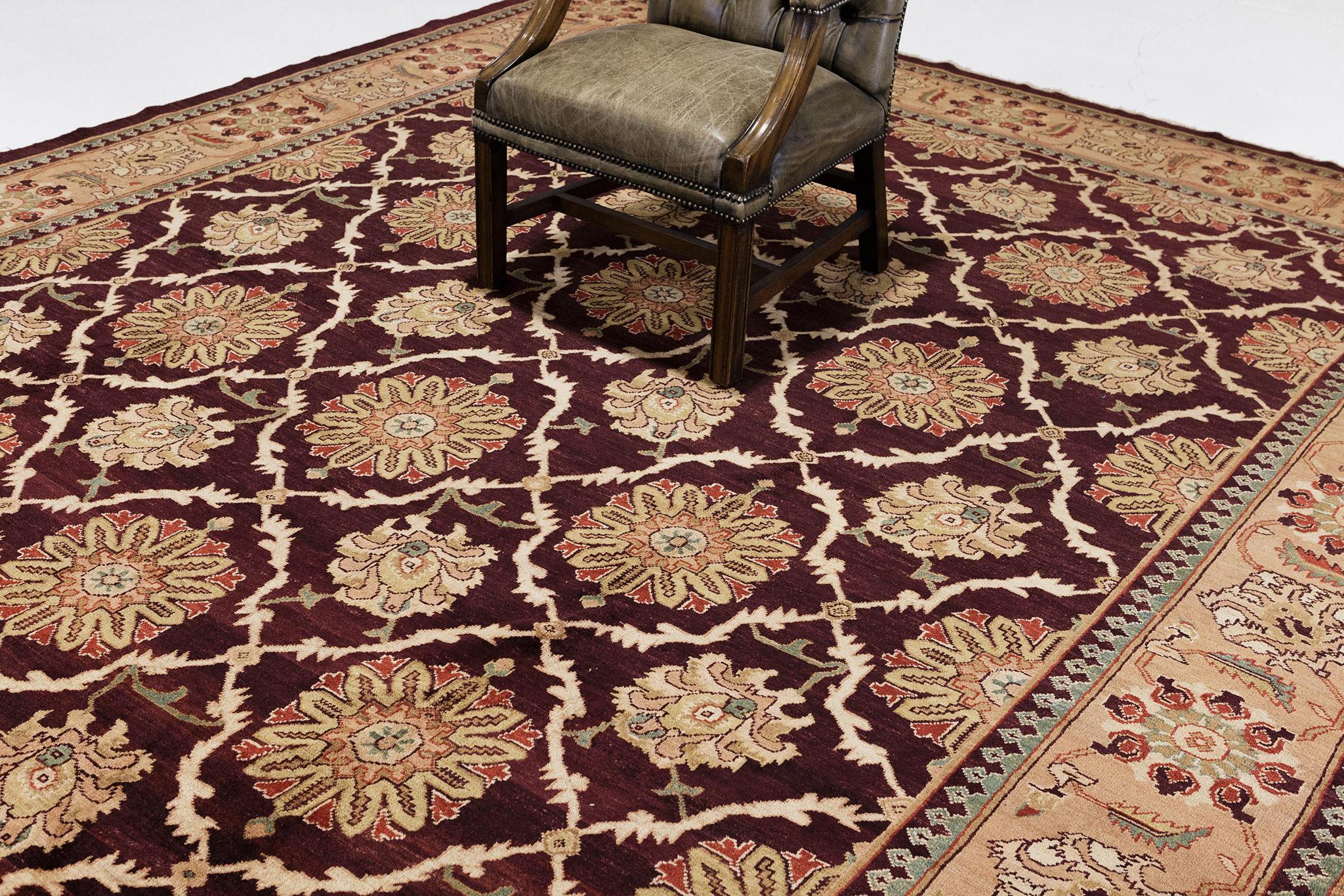 Mehraban Natural Dye Agra Design Pakistani Rug In New Condition For Sale In WEST HOLLYWOOD, CA