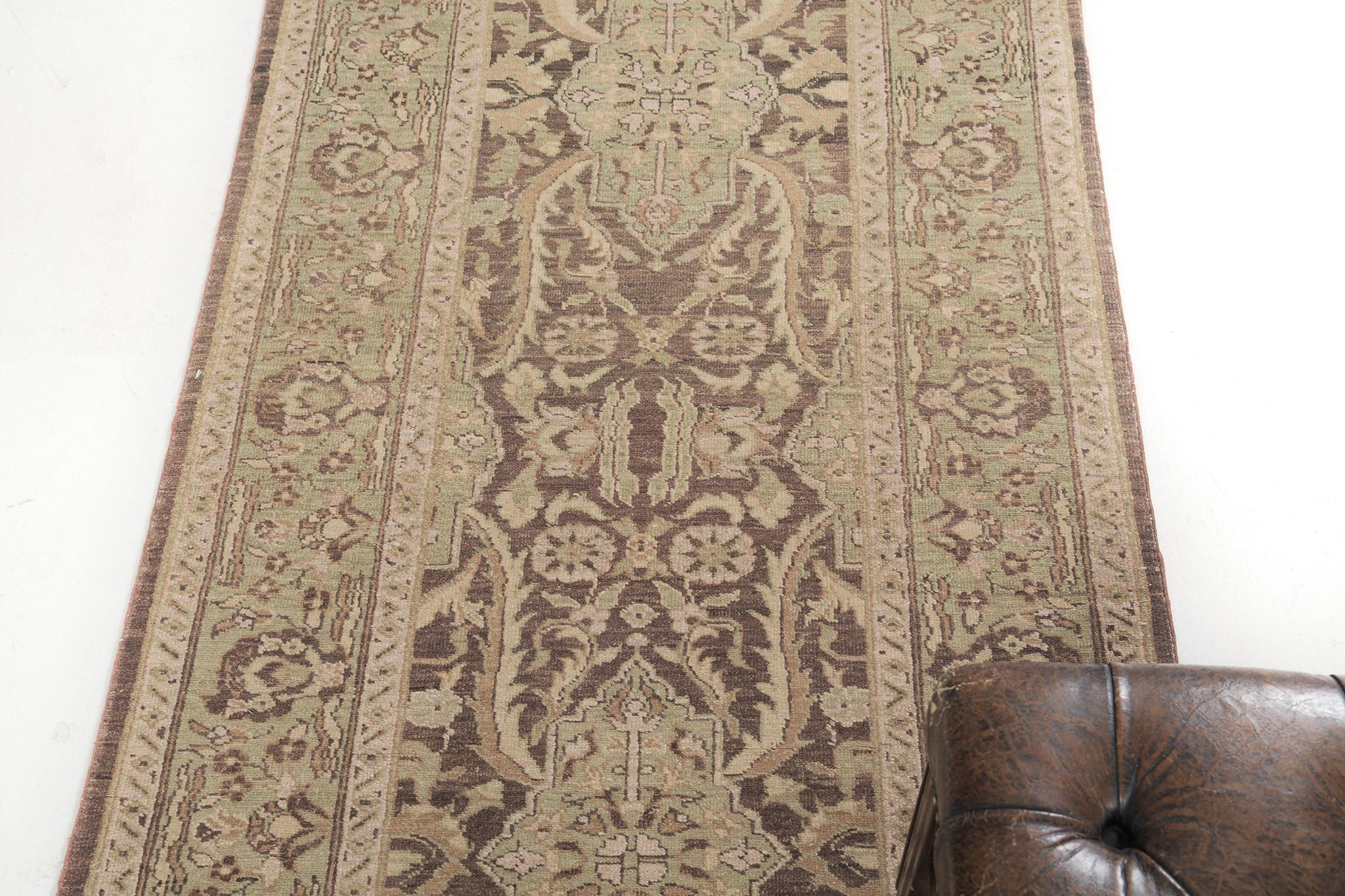 Pakistani Mehraban Natural Dye Agra Design Rug Bliss Collection For Sale