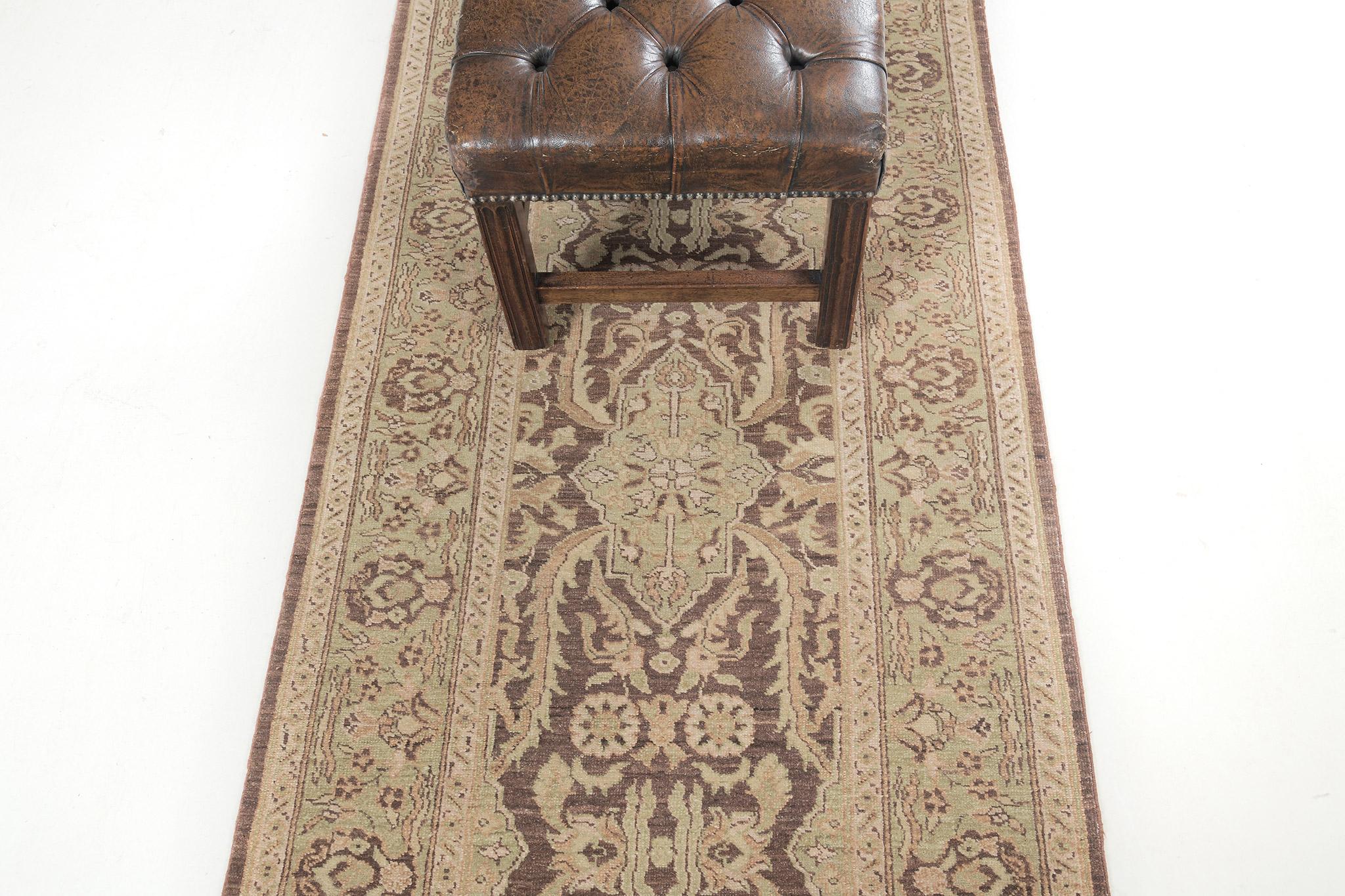 Hand-Knotted Mehraban Natural Dye Agra Design Rug Bliss Collection For Sale