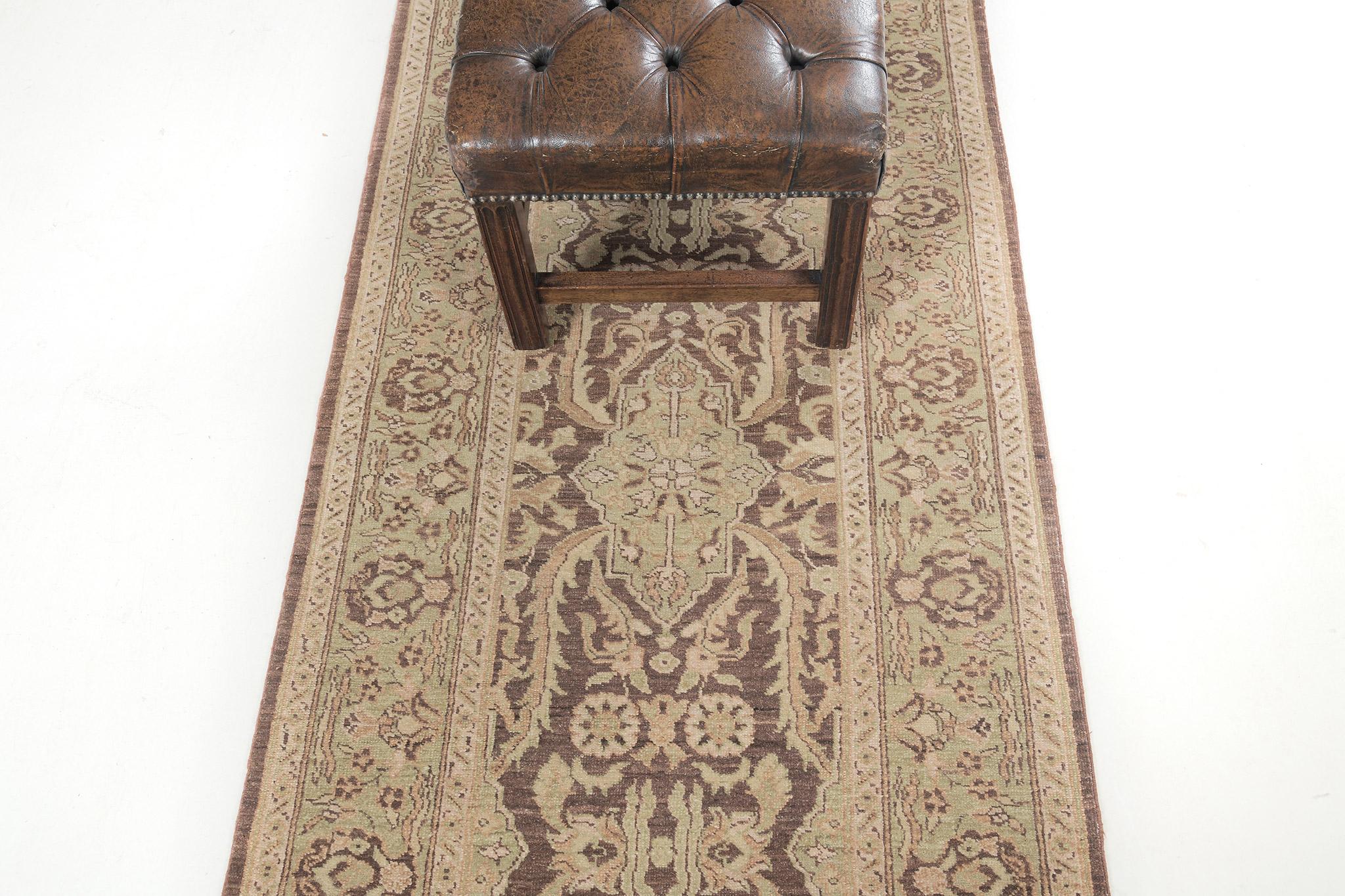Mehraban Natural Dye Agra Design Teppich Bliss Kollektion (Handgeknüpft) im Angebot