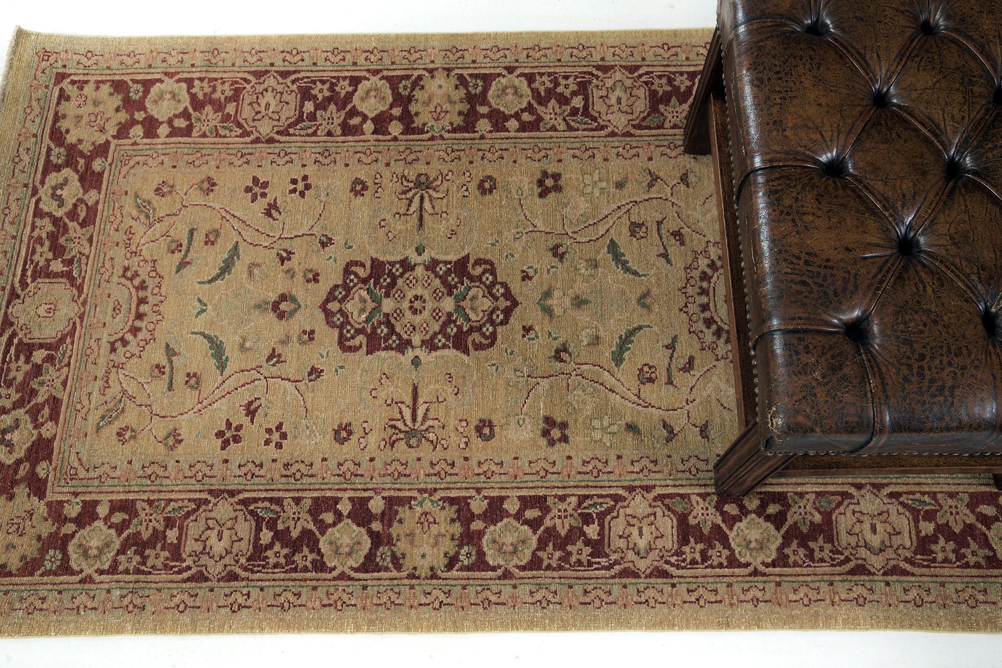Annodato a mano Mehraban Rugs con tintura naturale Agra Revival D5378 in vendita