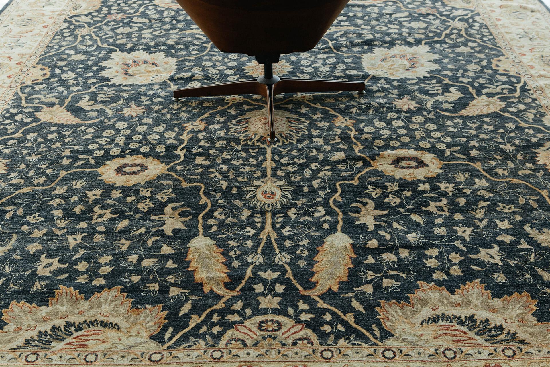 Mehraban Natural Dye Antique Oushak Revival Rug For Sale 3