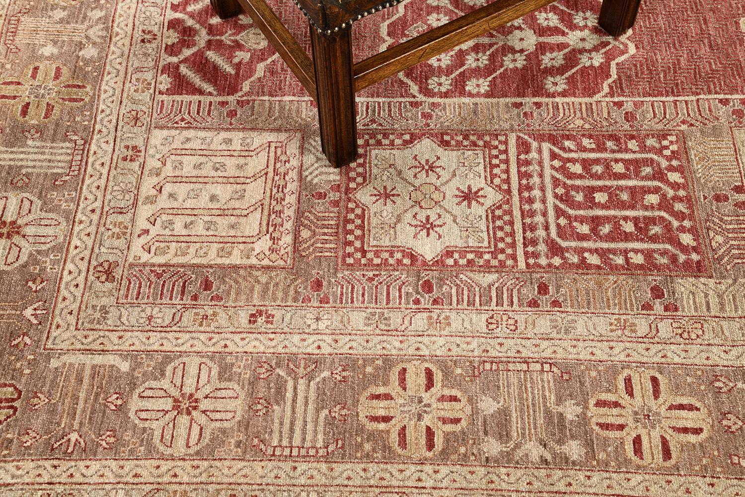 Mehraban Natural Dye Antique Revival Square Rug In New Condition For Sale In WEST HOLLYWOOD, CA