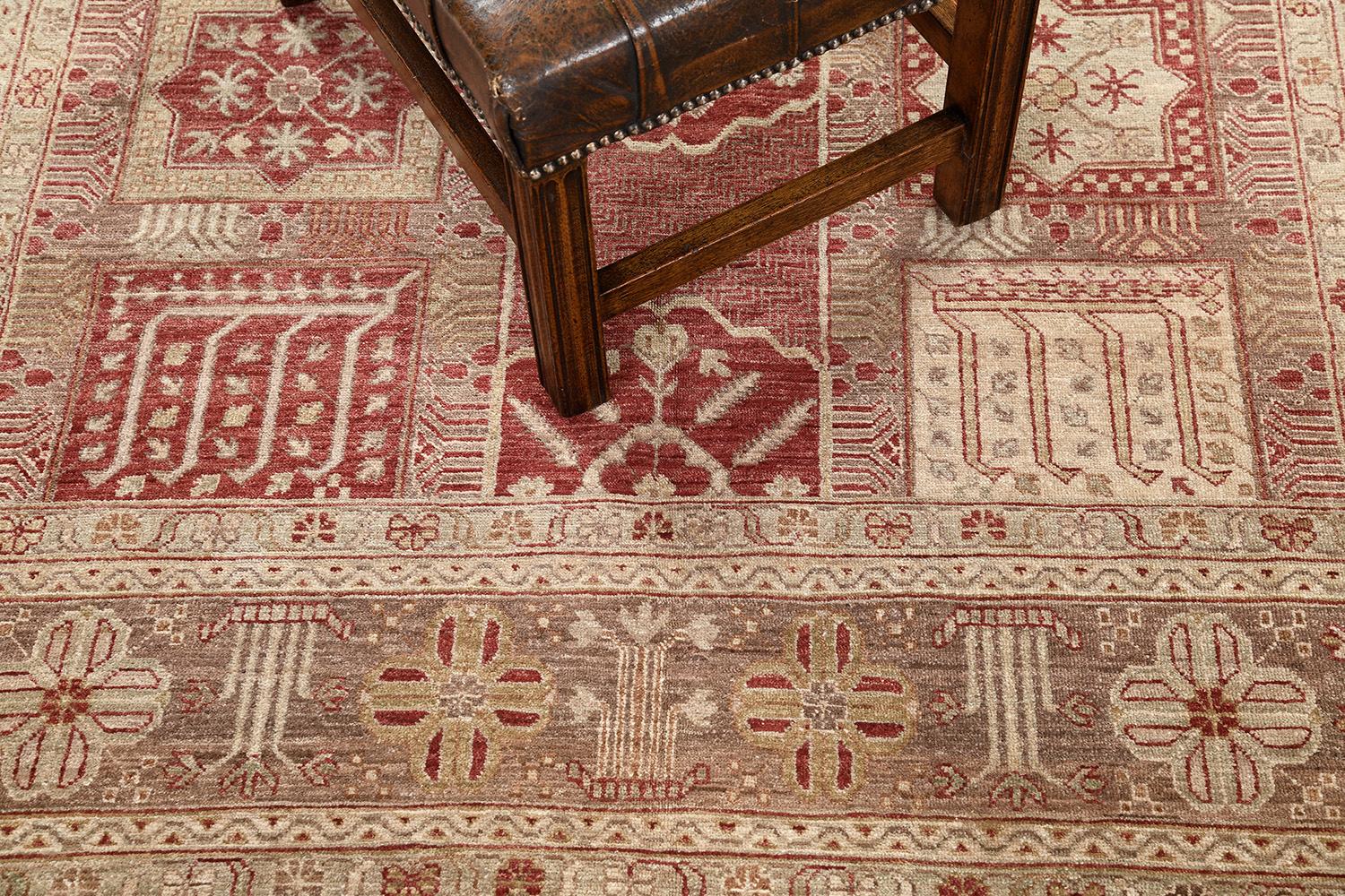Contemporary Mehraban Natural Dye Antique Revival Square Rug For Sale
