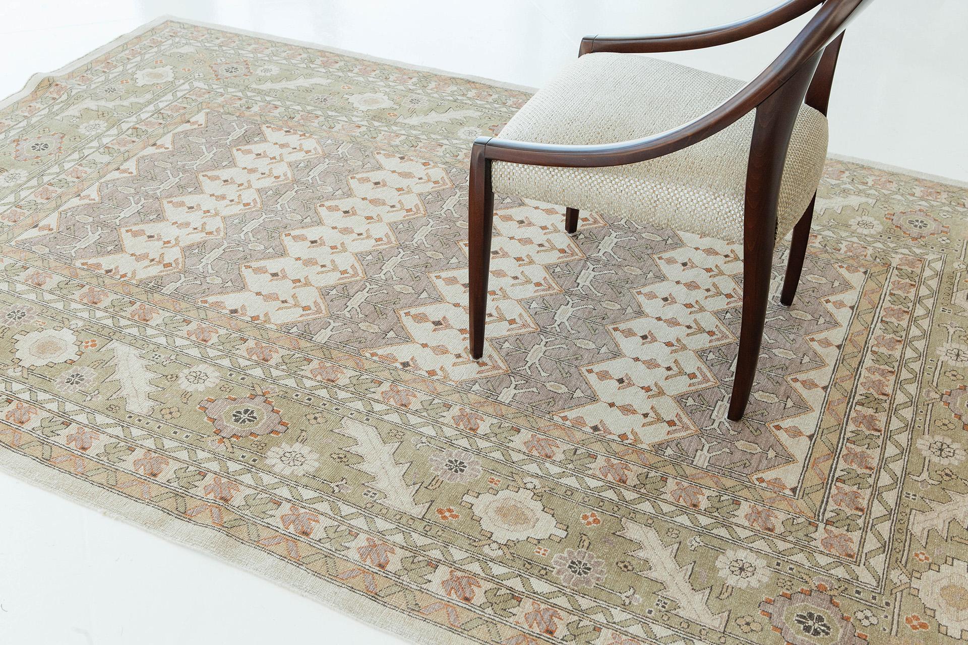 Mehraban Natural Dye Bakhtiari Style Panel Design Rug D5105 In New Condition For Sale In WEST HOLLYWOOD, CA