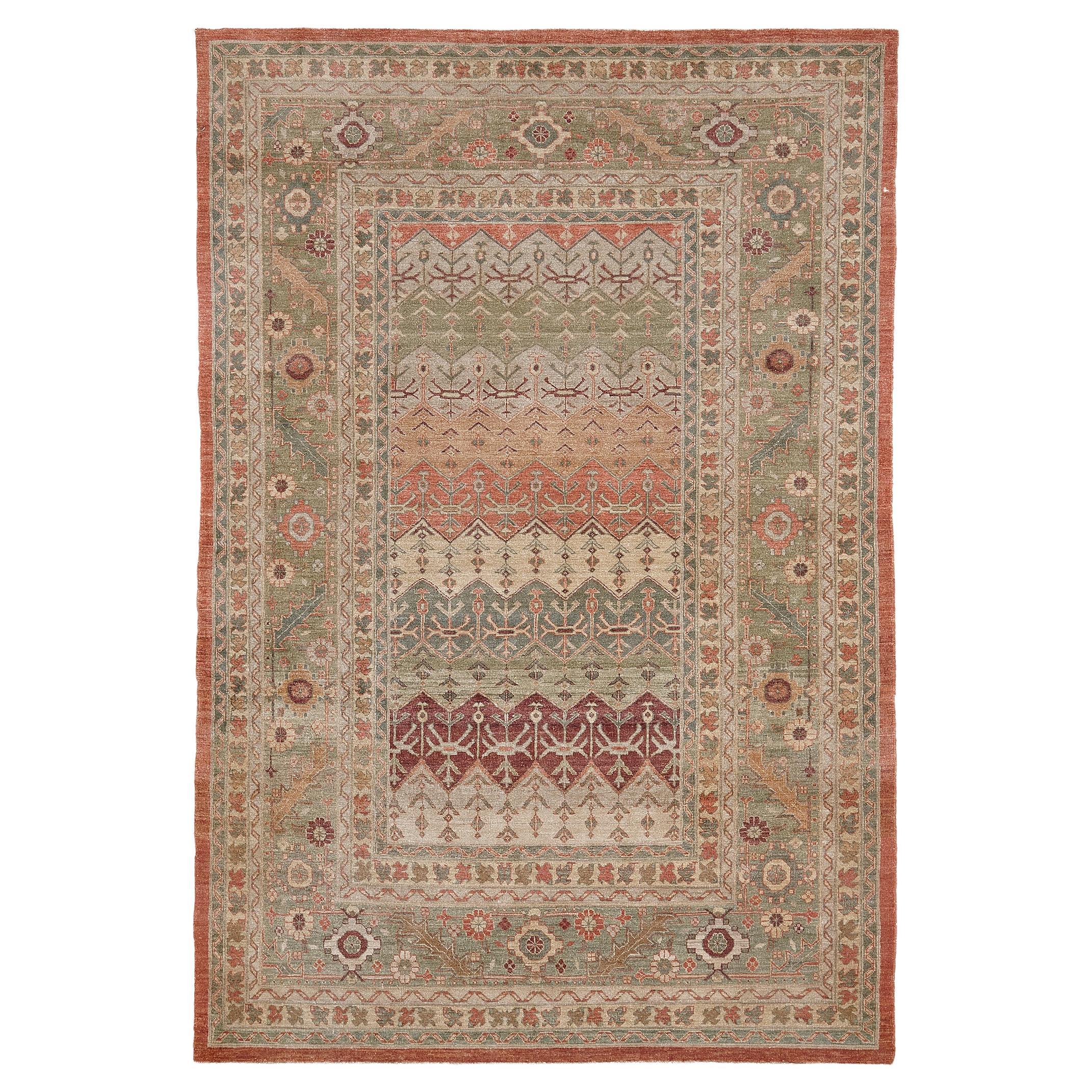 Mehraban Natural Dye Bakhtiari Style Panel Design Rug D5105