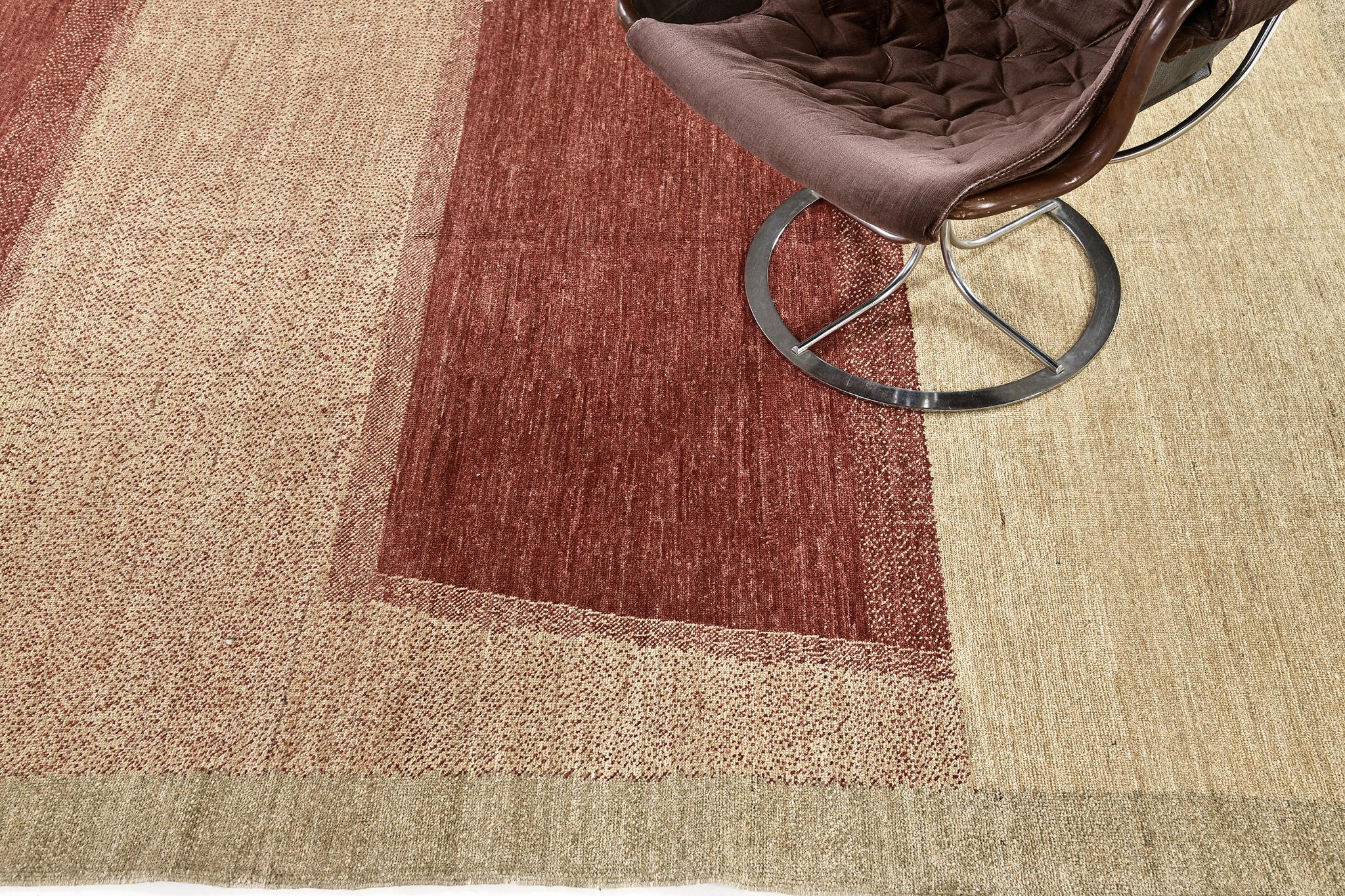 Afghan Mehraban Natural Dye Contemporary Design Rug Mondrian Collection For Sale