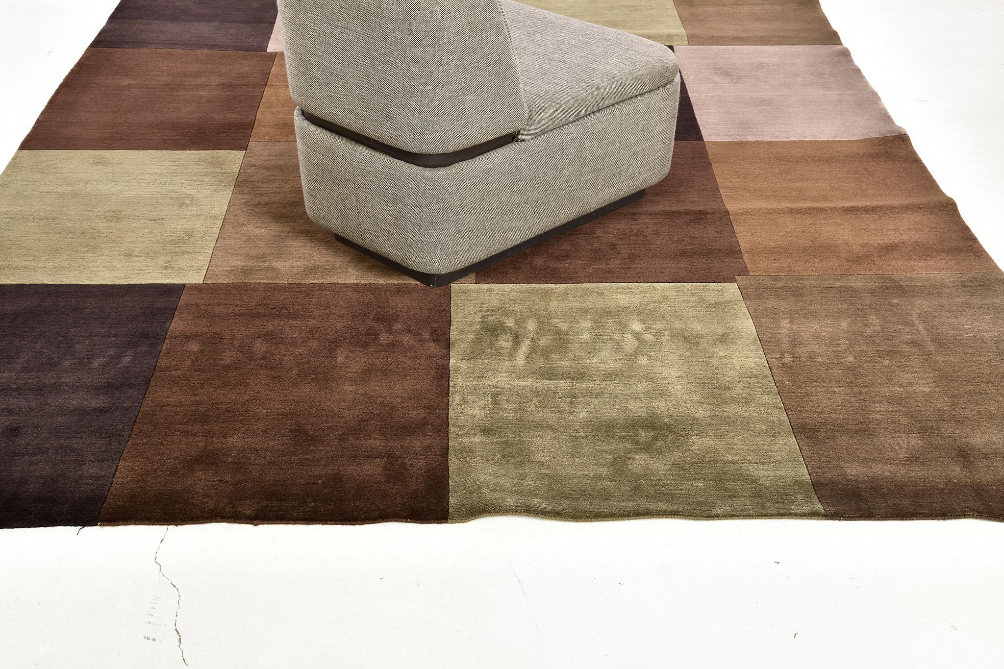 Mehraban Naturfarbener Teppich in zeitgenössischem Design der Mondrian-Kollektion im Zustand „Neu“ im Angebot in WEST HOLLYWOOD, CA