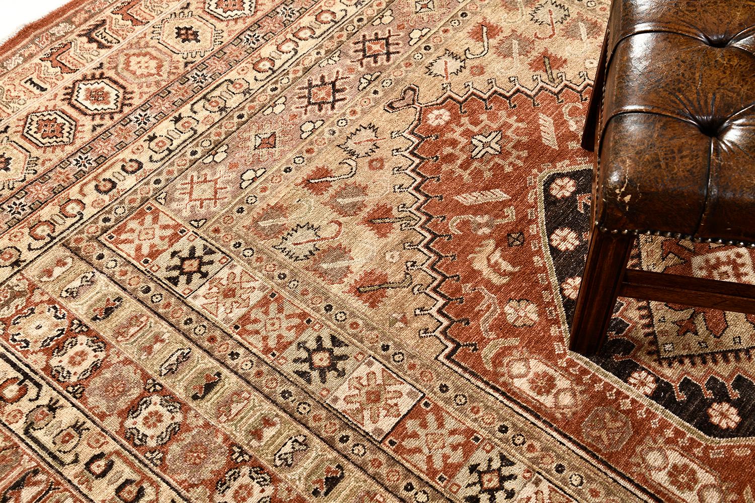 Hand-Knotted Mehraban Natural Dye Gashgai Style Rug Bliss Collection For Sale