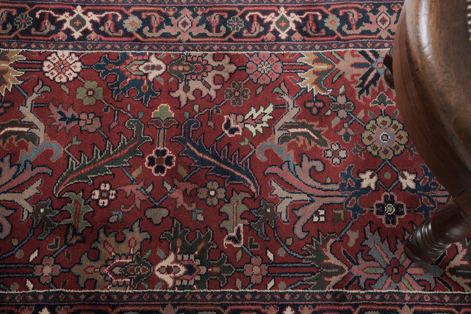 Contemporary Mehraban Natural Dye Indo Kashan Runner For Sale