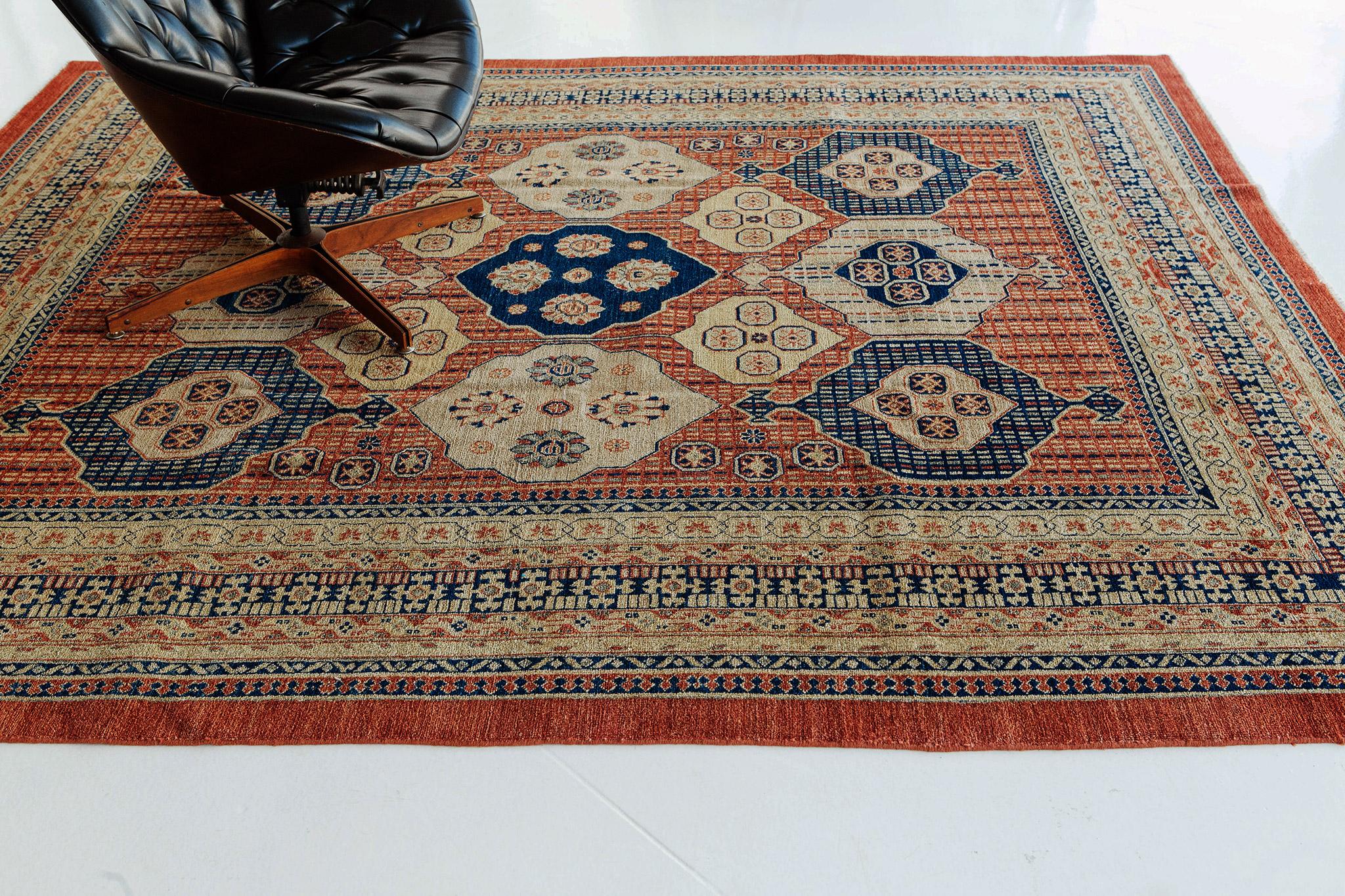 Mehraban Natural Dye Mahal Design Carpet D5054 Bliss In New Condition For Sale In WEST HOLLYWOOD, CA
