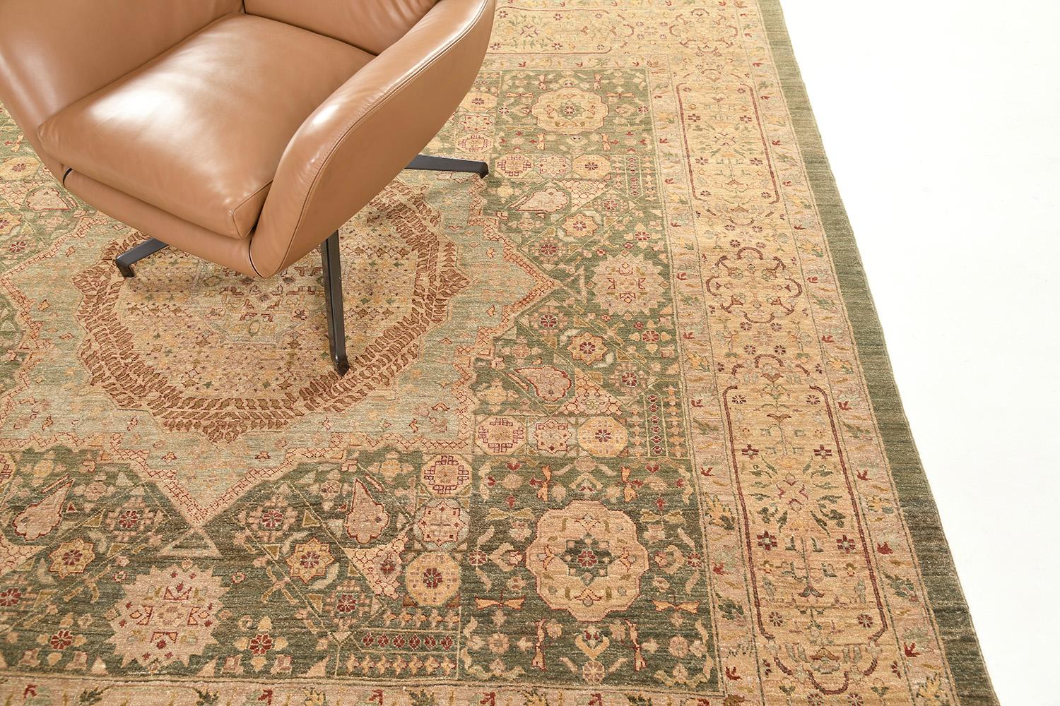 Mehraban Natural Dye Mamluk Revival Bliss Collection Square Rug In New Condition For Sale In WEST HOLLYWOOD, CA