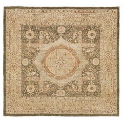 Mehraban Naturfarbener Mamluk Revival Bliss Kollektion Quadratischer Teppich