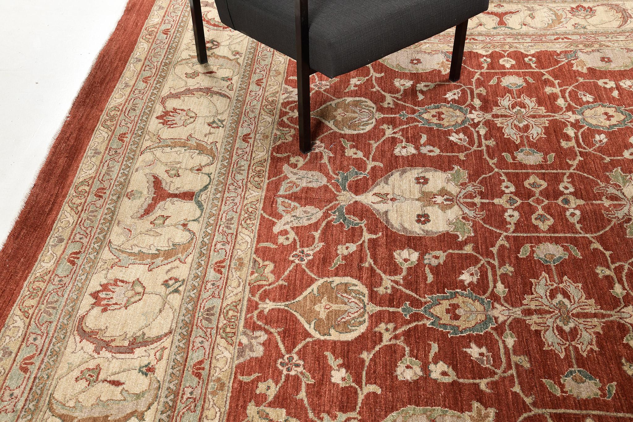 Mehraban Naturfarbener Oushak-Teppich im Oushak-Design D5081 Divine im Angebot 2