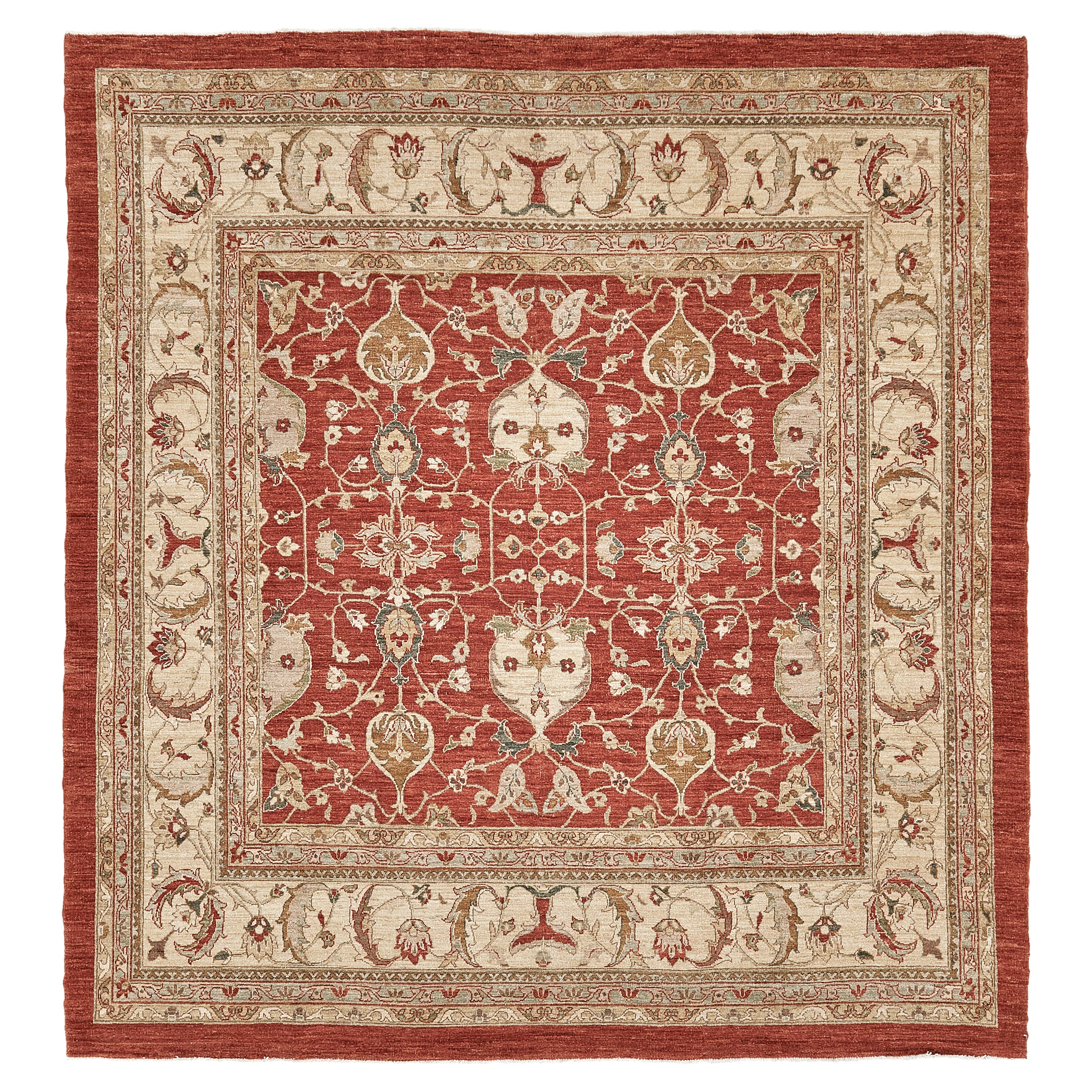Mehraban Naturfarbener Oushak-Teppich im Oushak-Design D5081 Divine