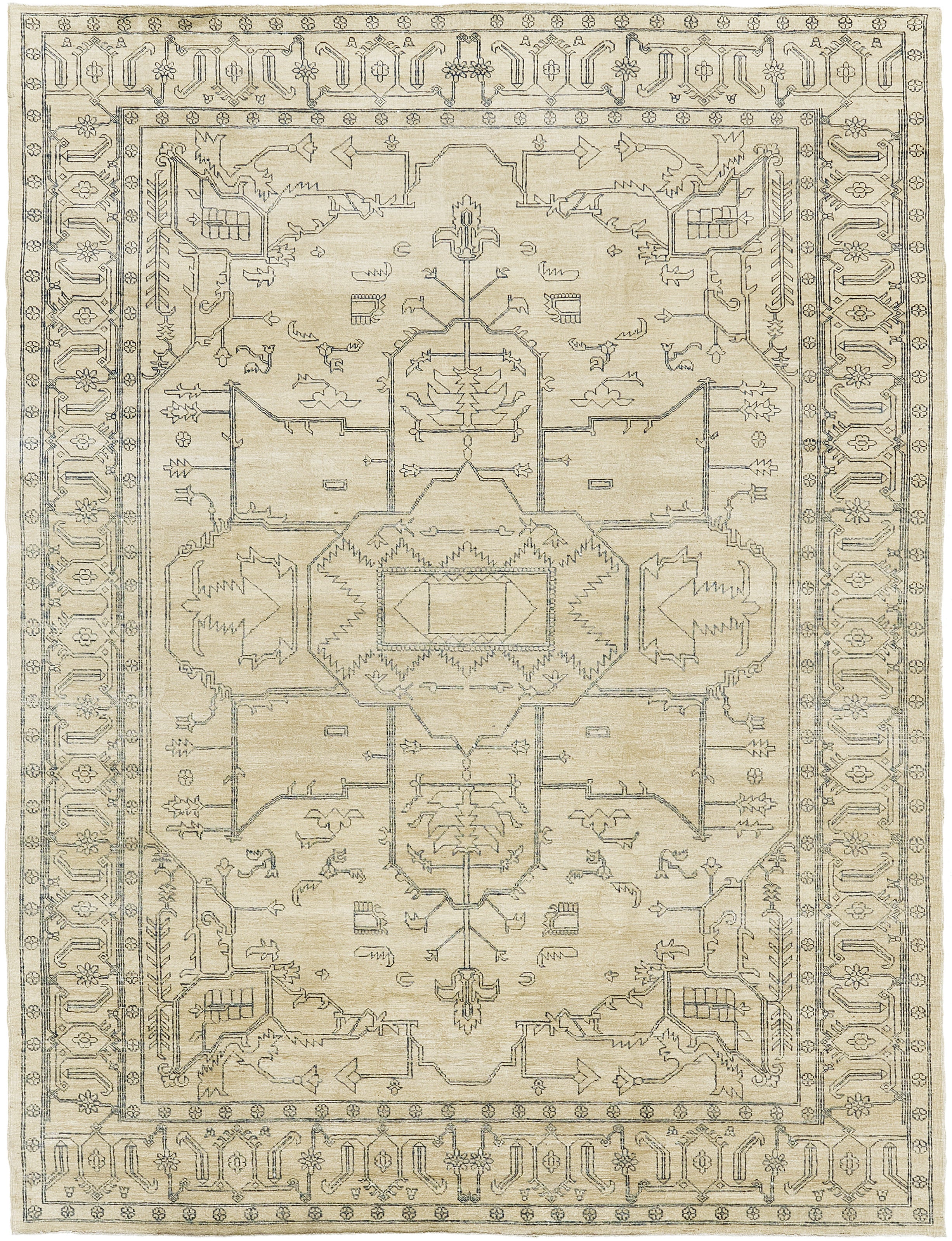 Tapis Shirvan Revival Mehraban teinté naturel teinté en vente