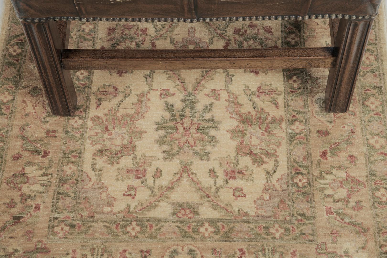 Pakistanais Mehraban Sultanabad Design D244 Divine Runner teinture naturelle en vente
