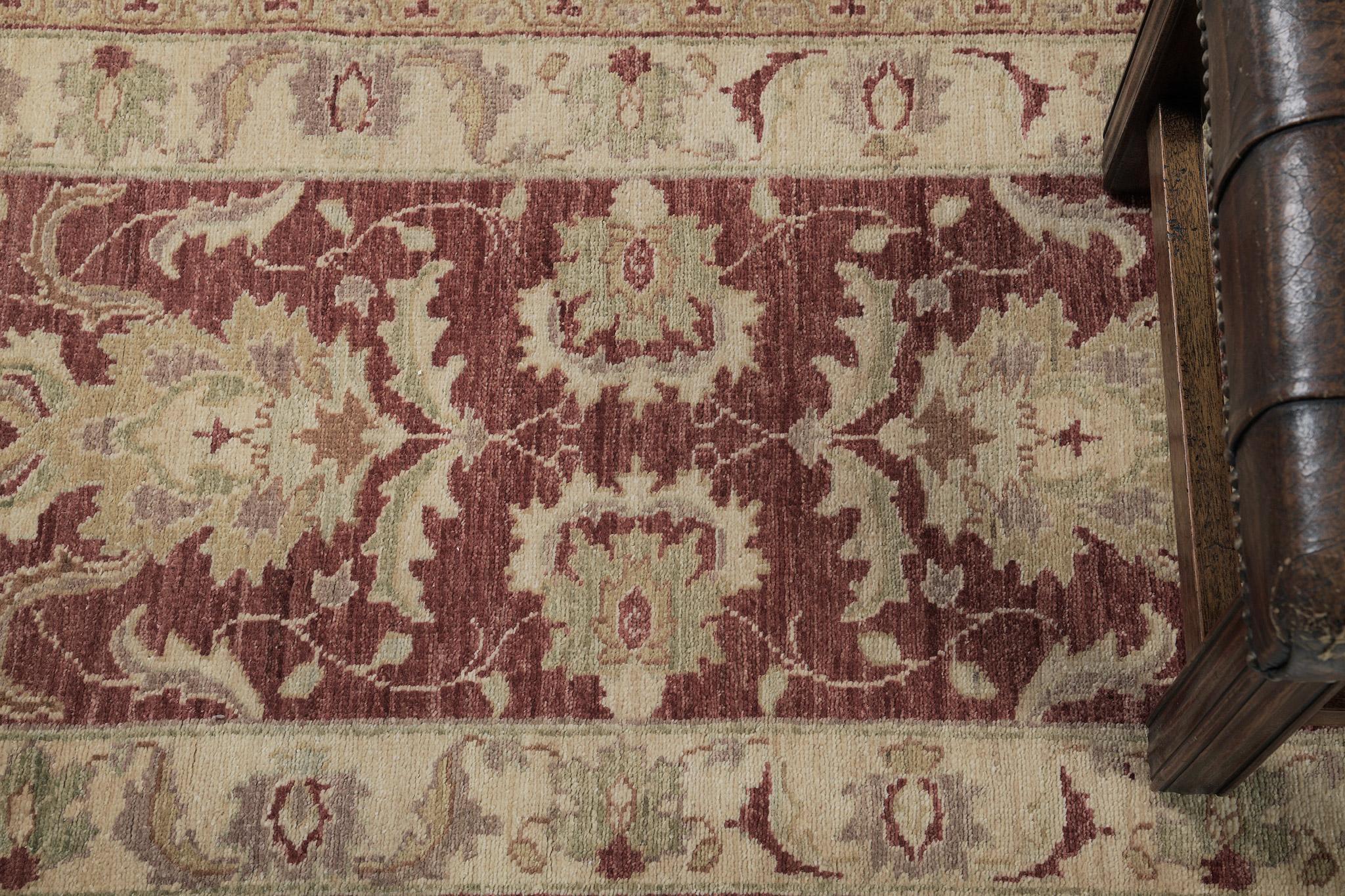 Mehraban Naturfarbstoff Sultanabad Revival-Teppich (Zentralasiatisch) im Angebot