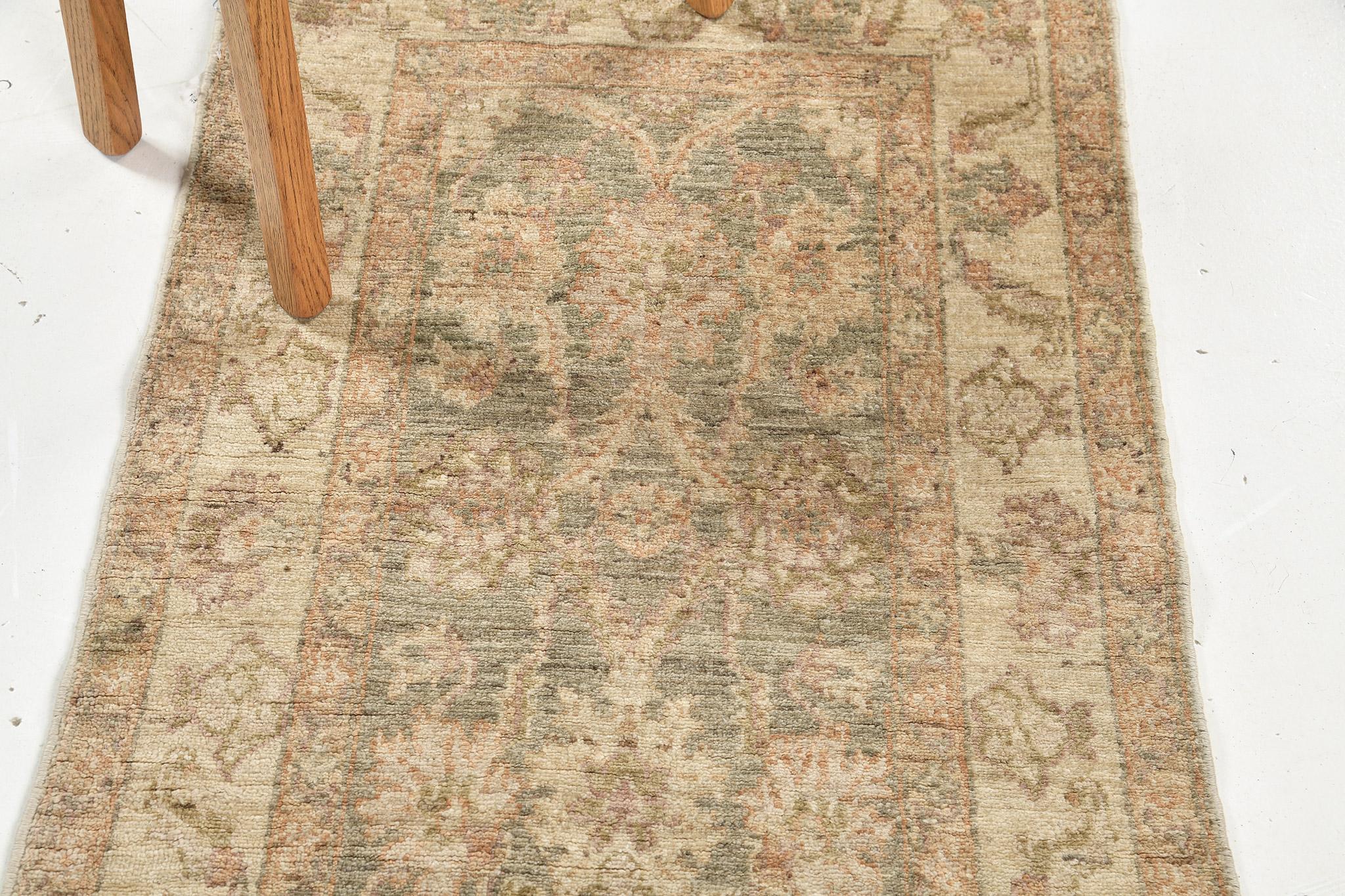 Hand-Knotted Mehraban Natural Dye Sultanabad Revival Rug For Sale