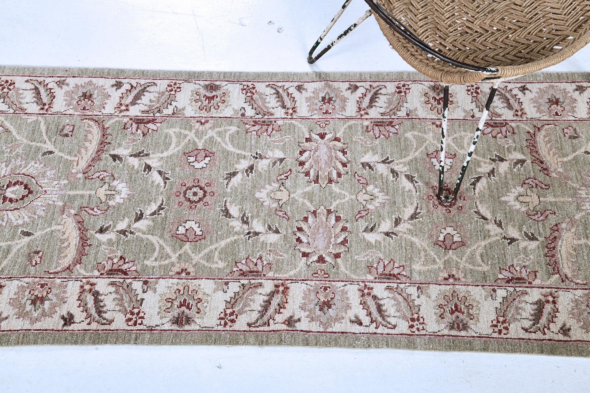Hand-Knotted Mehraban Natural Dye Sultanabad Revival Runner For Sale