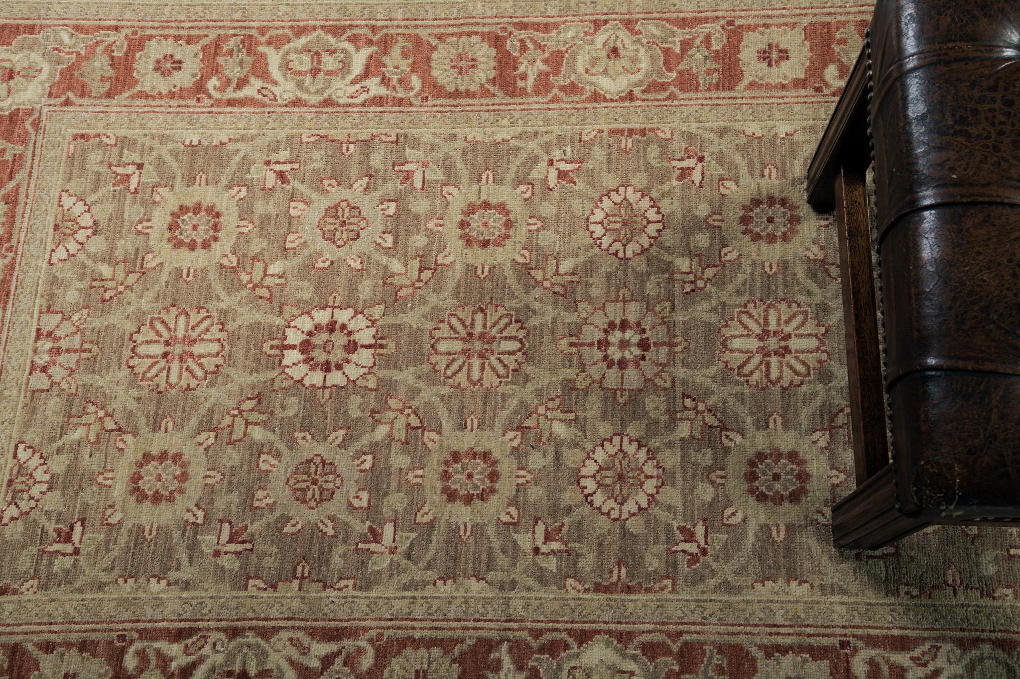 Hand-Knotted Mehraban Natural Dye Sultanabad Revival Runner For Sale