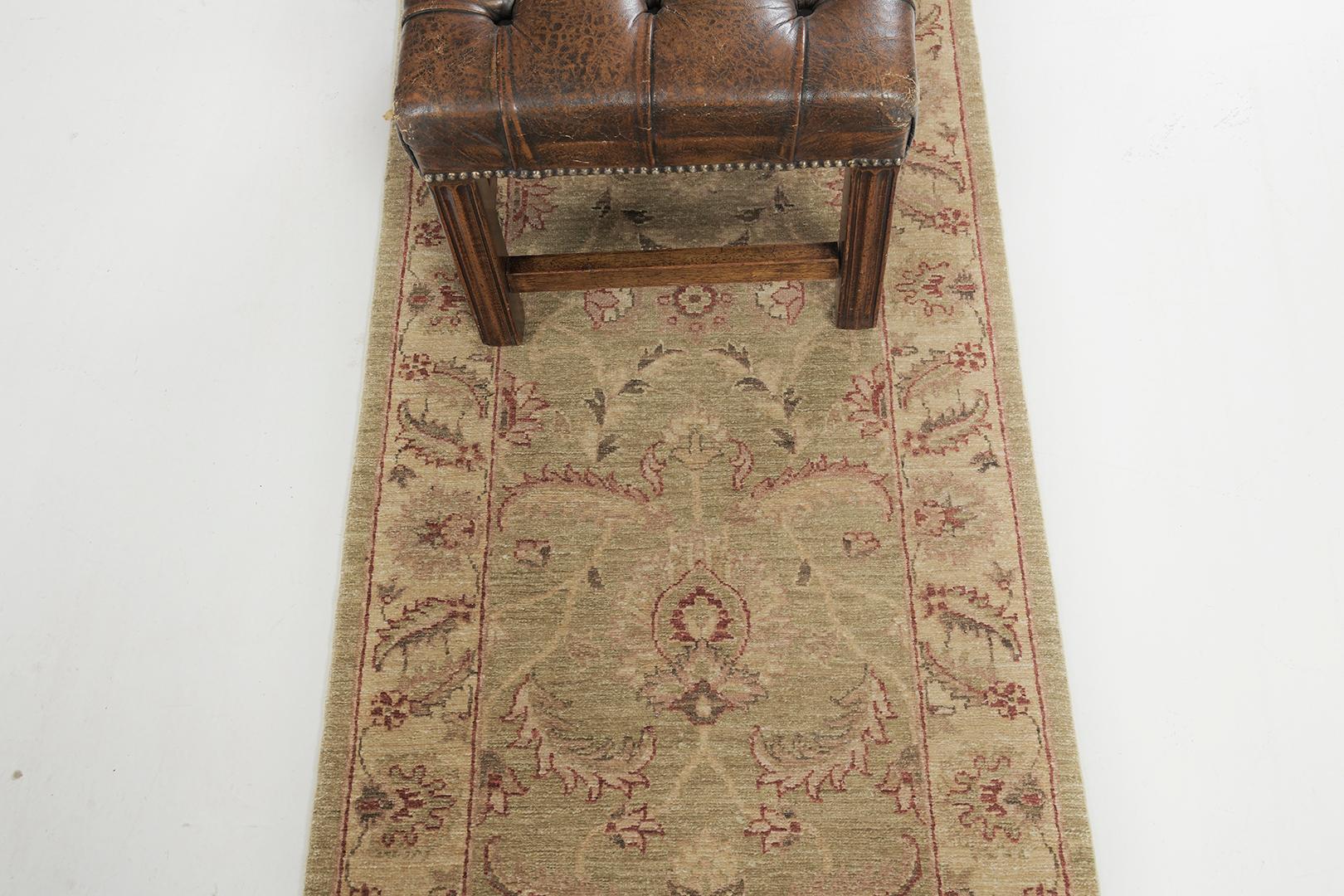 Contemporary Mehraban Natural Dye Sultanabad Revival Runner For Sale