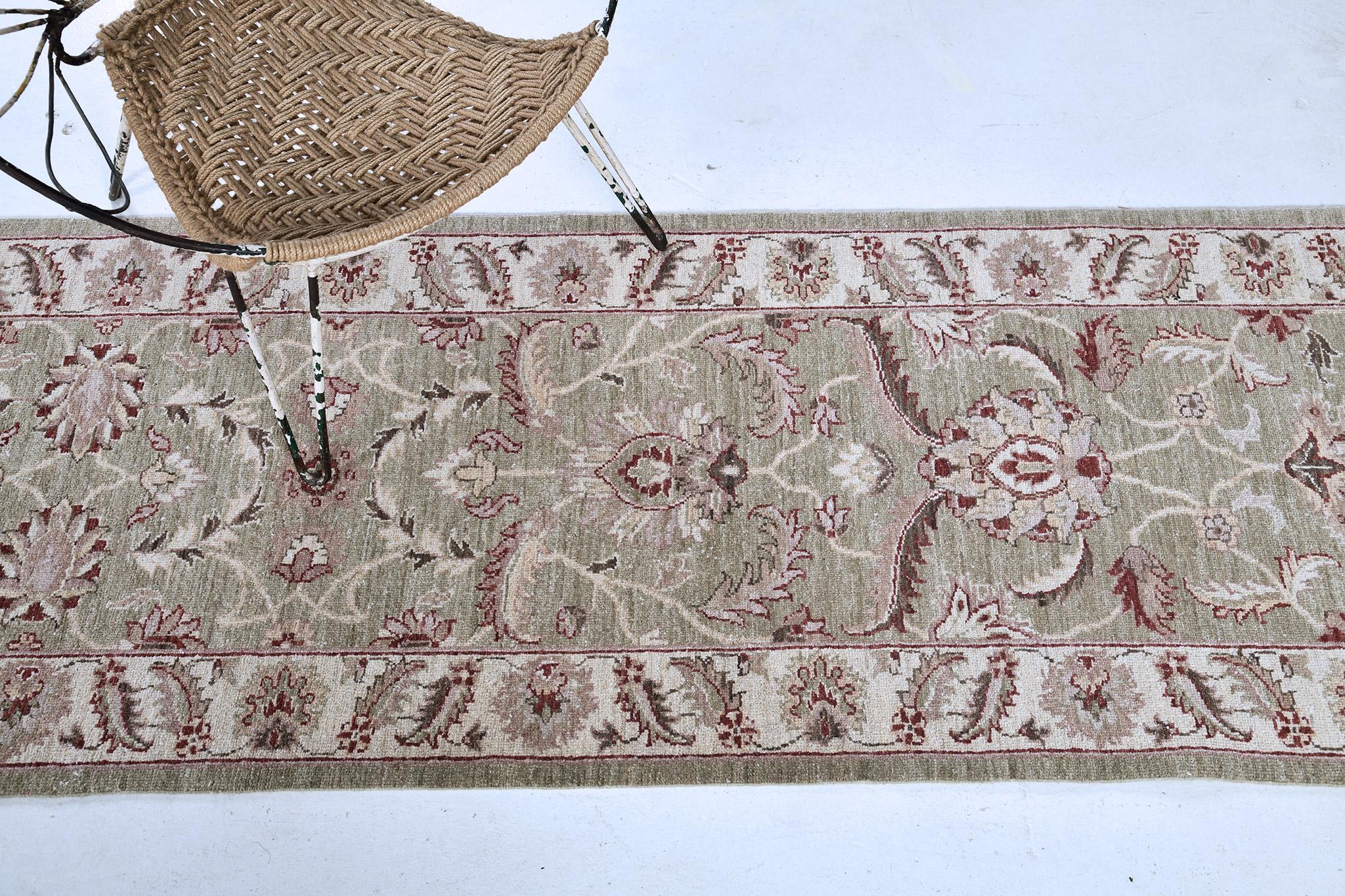 Contemporary Mehraban Natural Dye Sultanabad Revival Runner For Sale