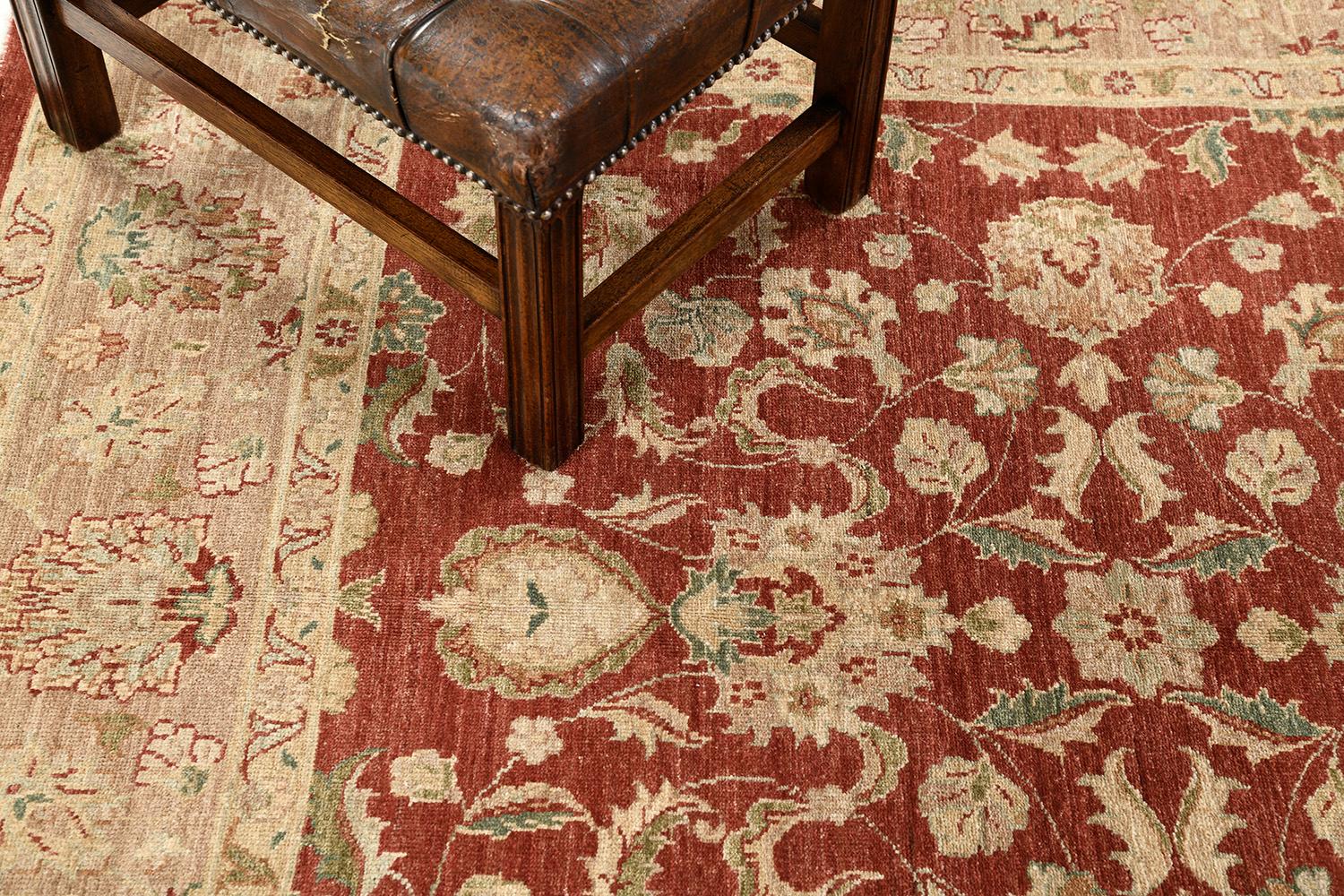 Contemporary Mehraban Natural Dye Sultanabad Revival Square Rug For Sale