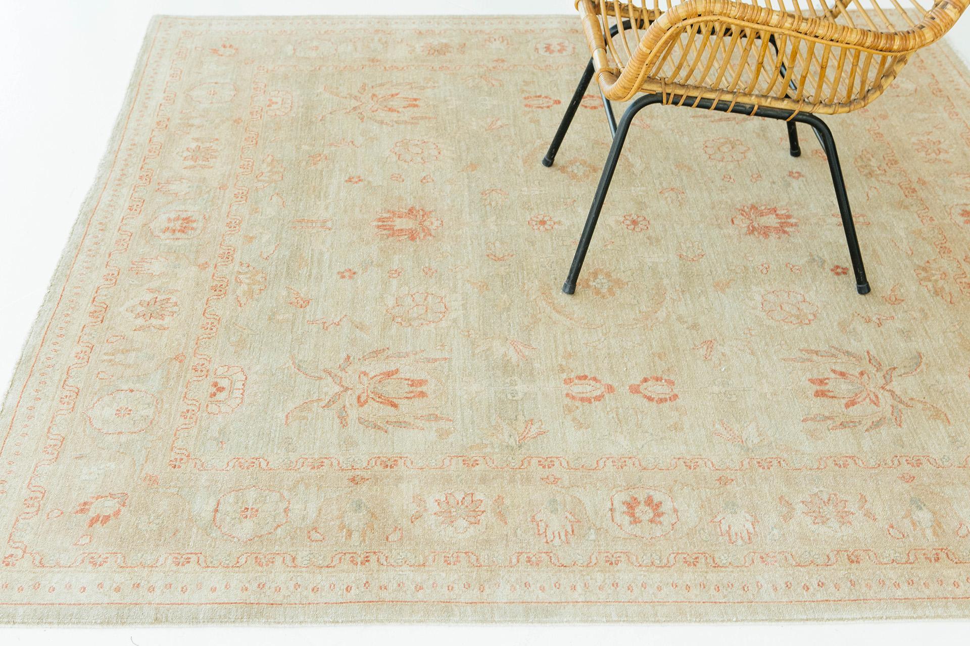 Mehraban Natural Dye Sultanabad Style Rug Divine Square Rug In New Condition For Sale In WEST HOLLYWOOD, CA